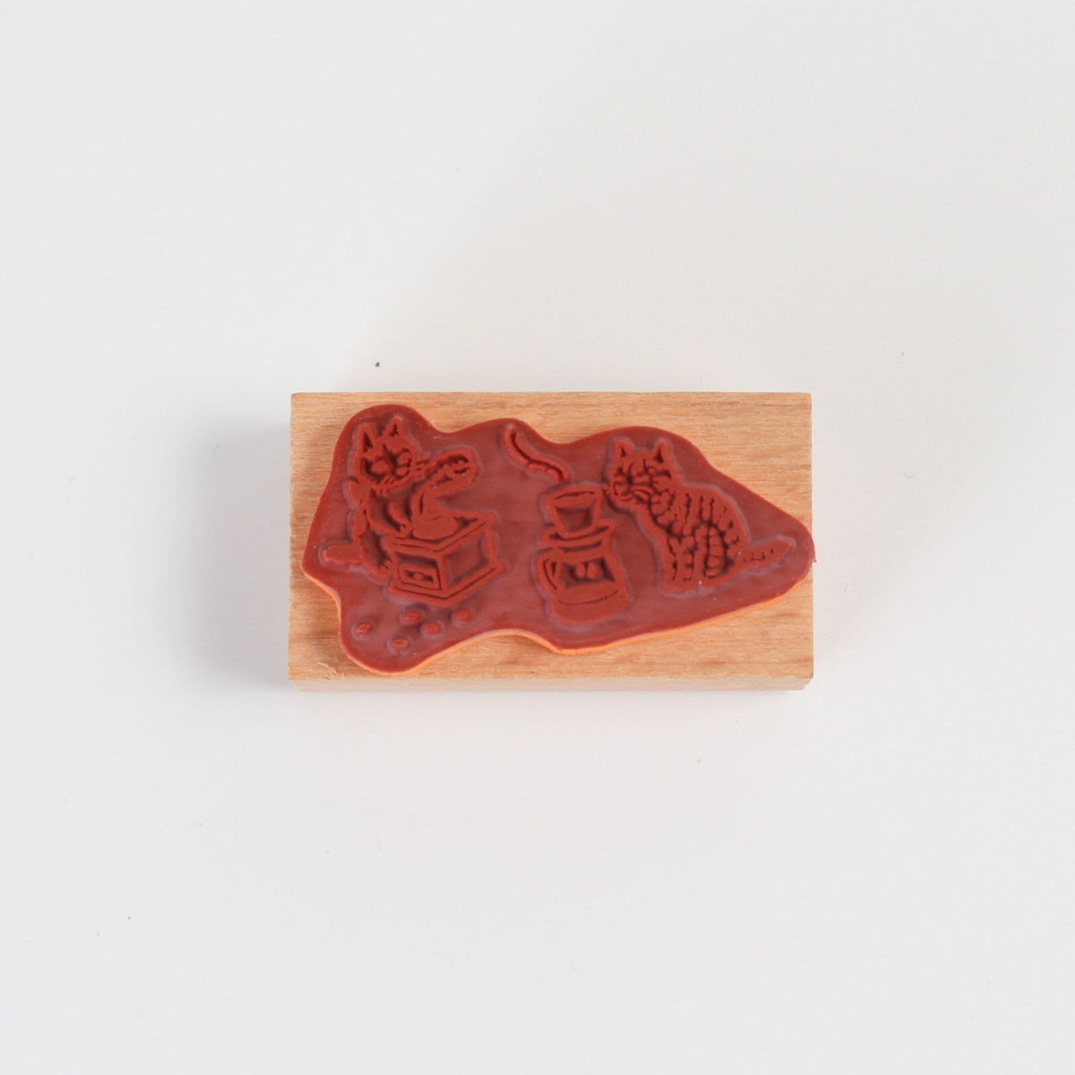 Cat Rubber Stamp | Coffee | POTTERING CAT