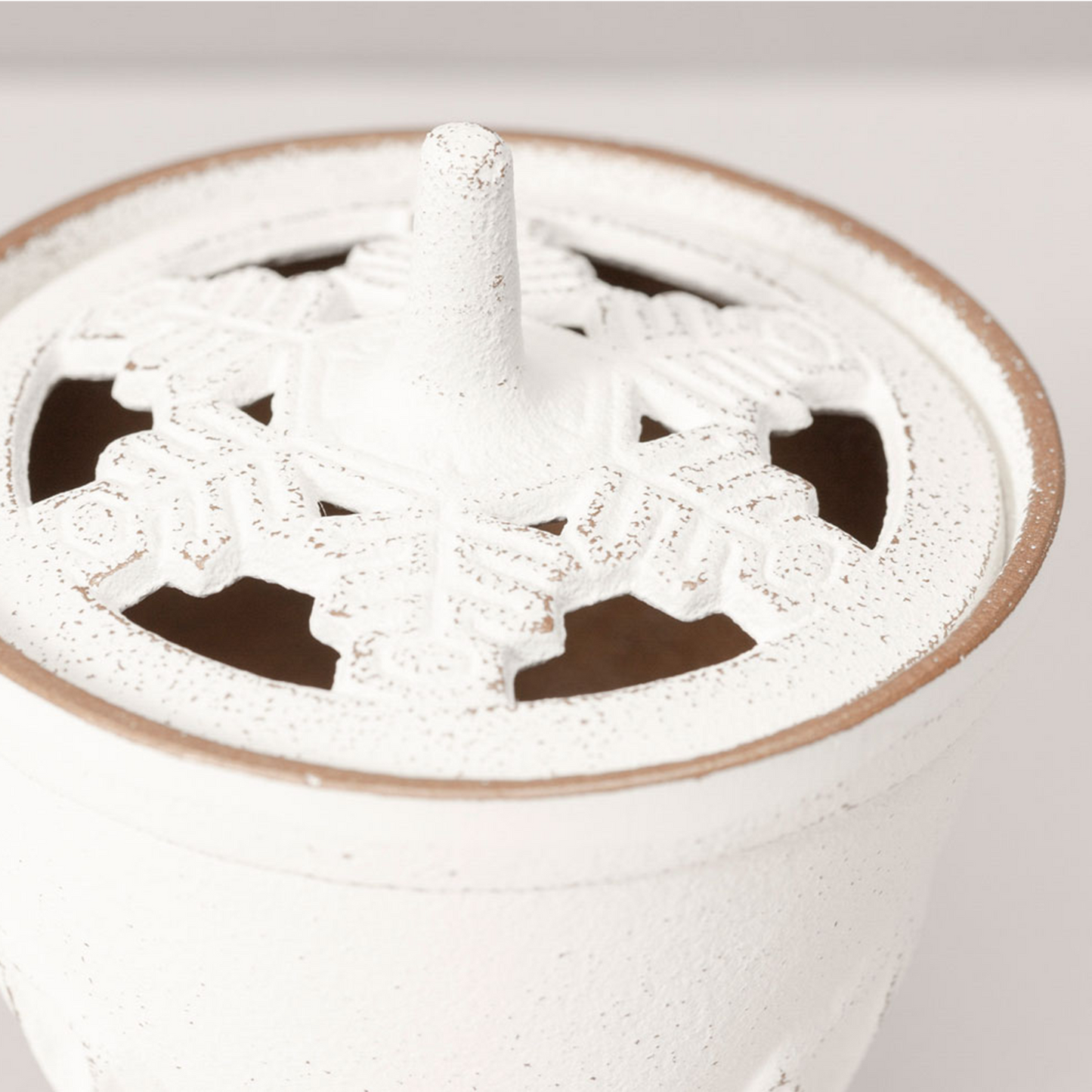 Cast Iron Incense Burner - Snow/White