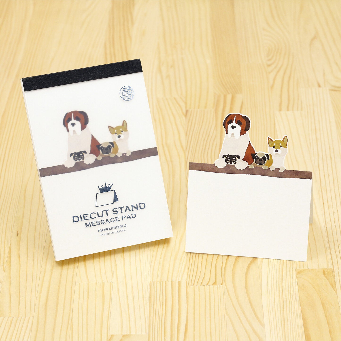 Japanese Die-Cut Pop-Up Memo Pad – Dog Group | Cute Desk Stationery