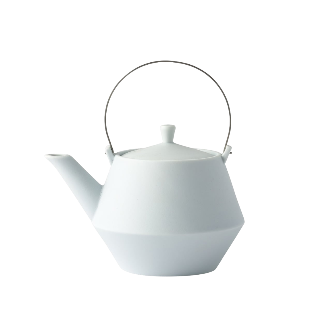Earthenware Teapot Frustum with Brass Handle