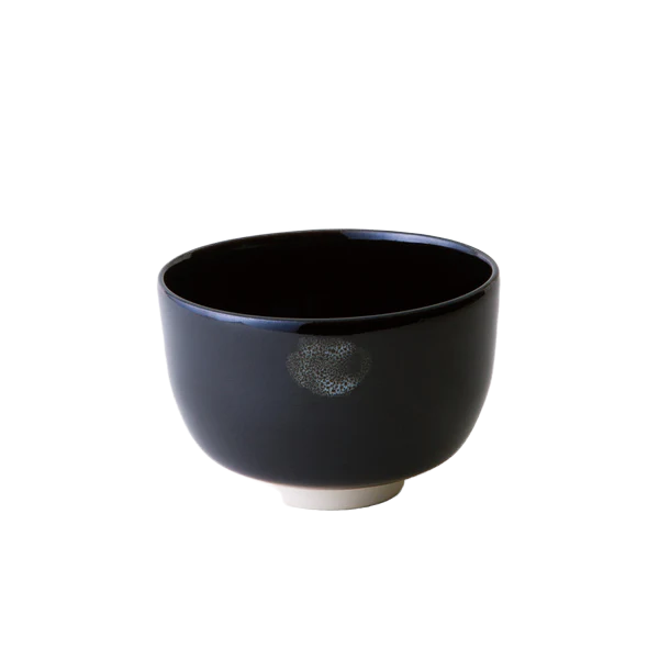 Matcha Bowl - Black Glaze with Whiter Pattern