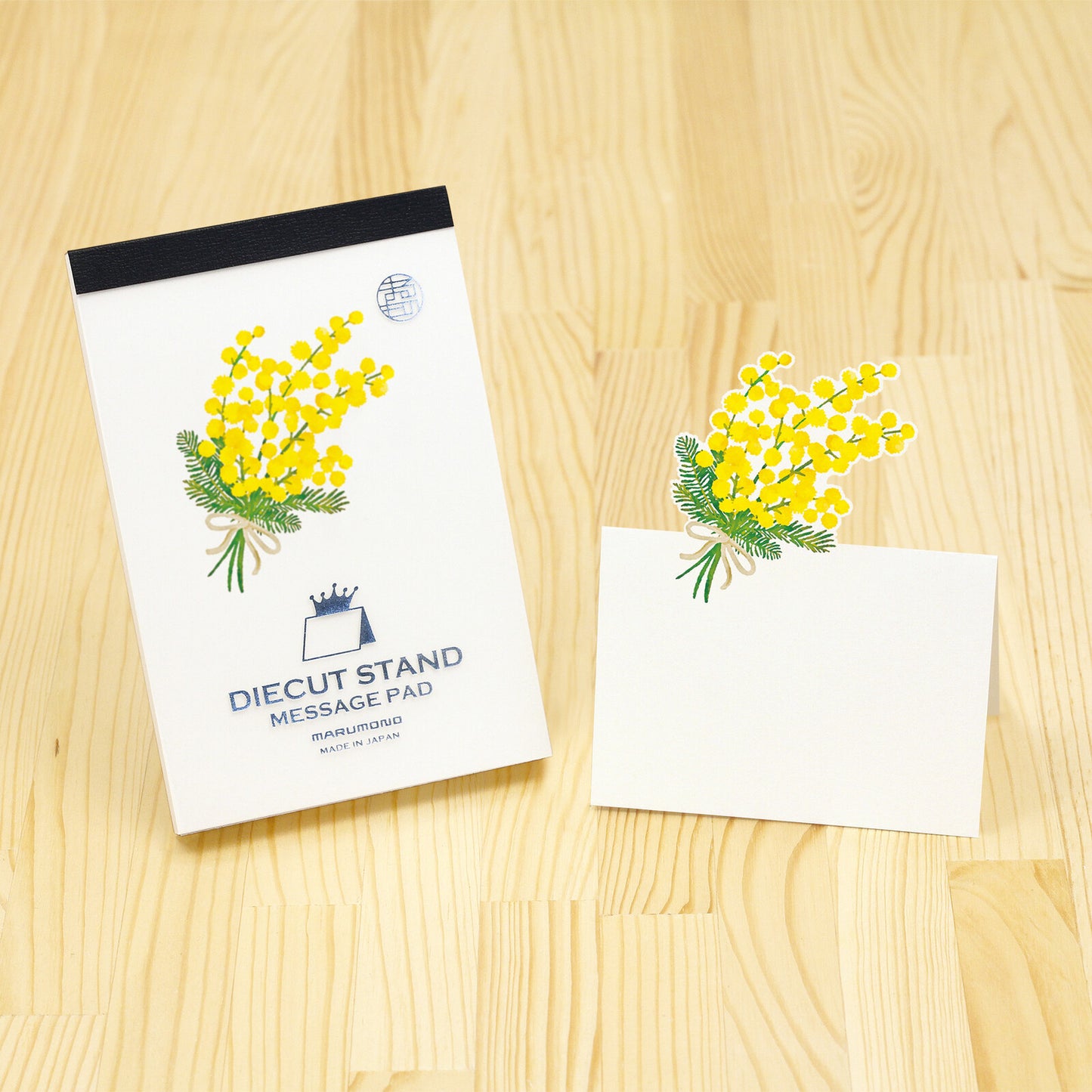 Japanese Die-Cut Pop-Up Memo Pad – Mimosa Flower | Cute Desk Stationery