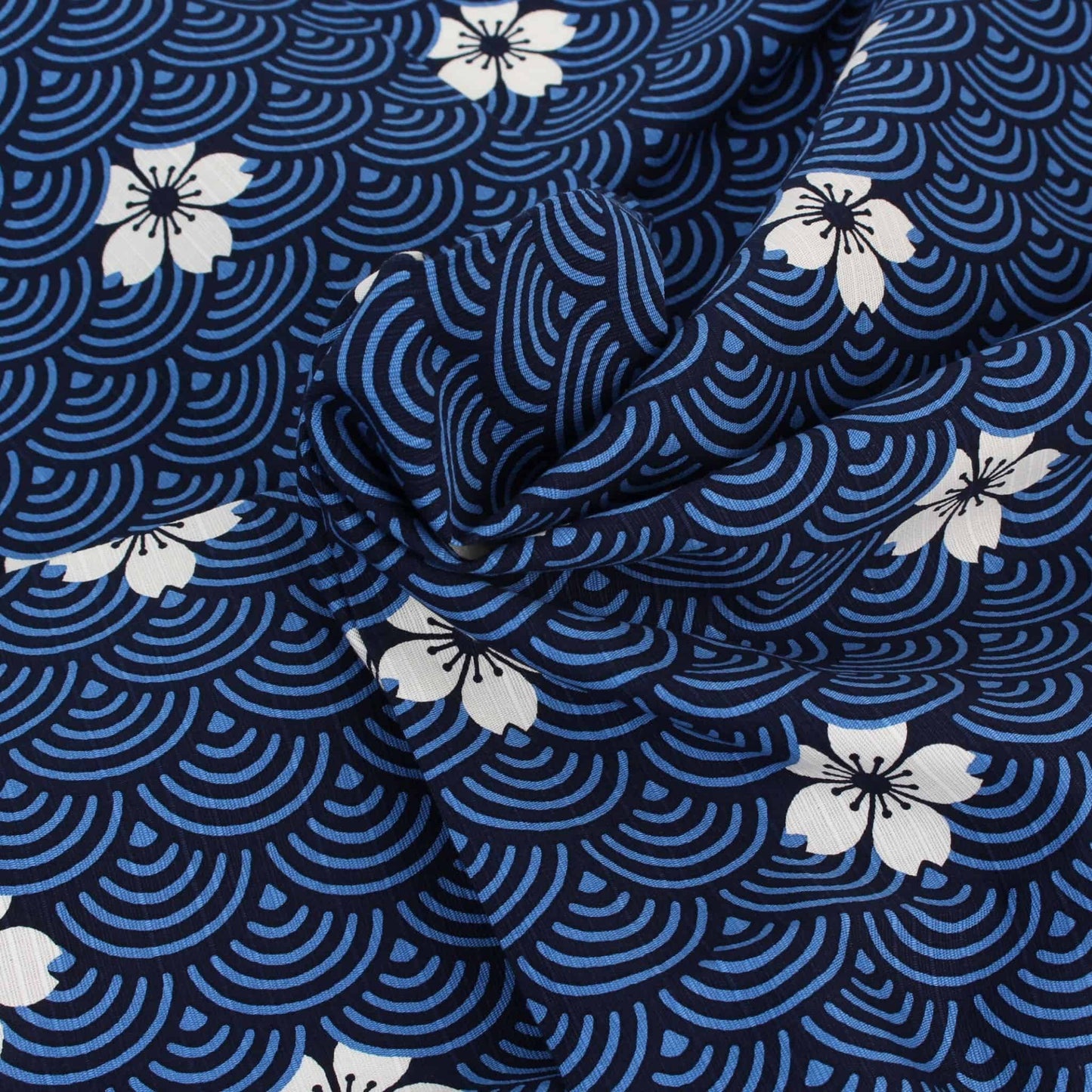 Medium Furoshiki - Cherry Blossoms Blue Wave