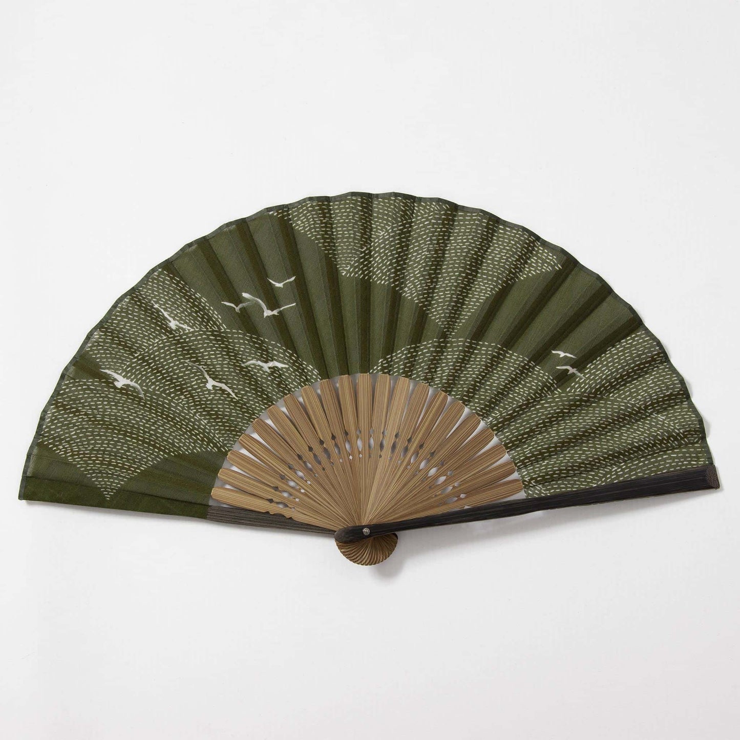 Folding Fan - Ocean Kahki