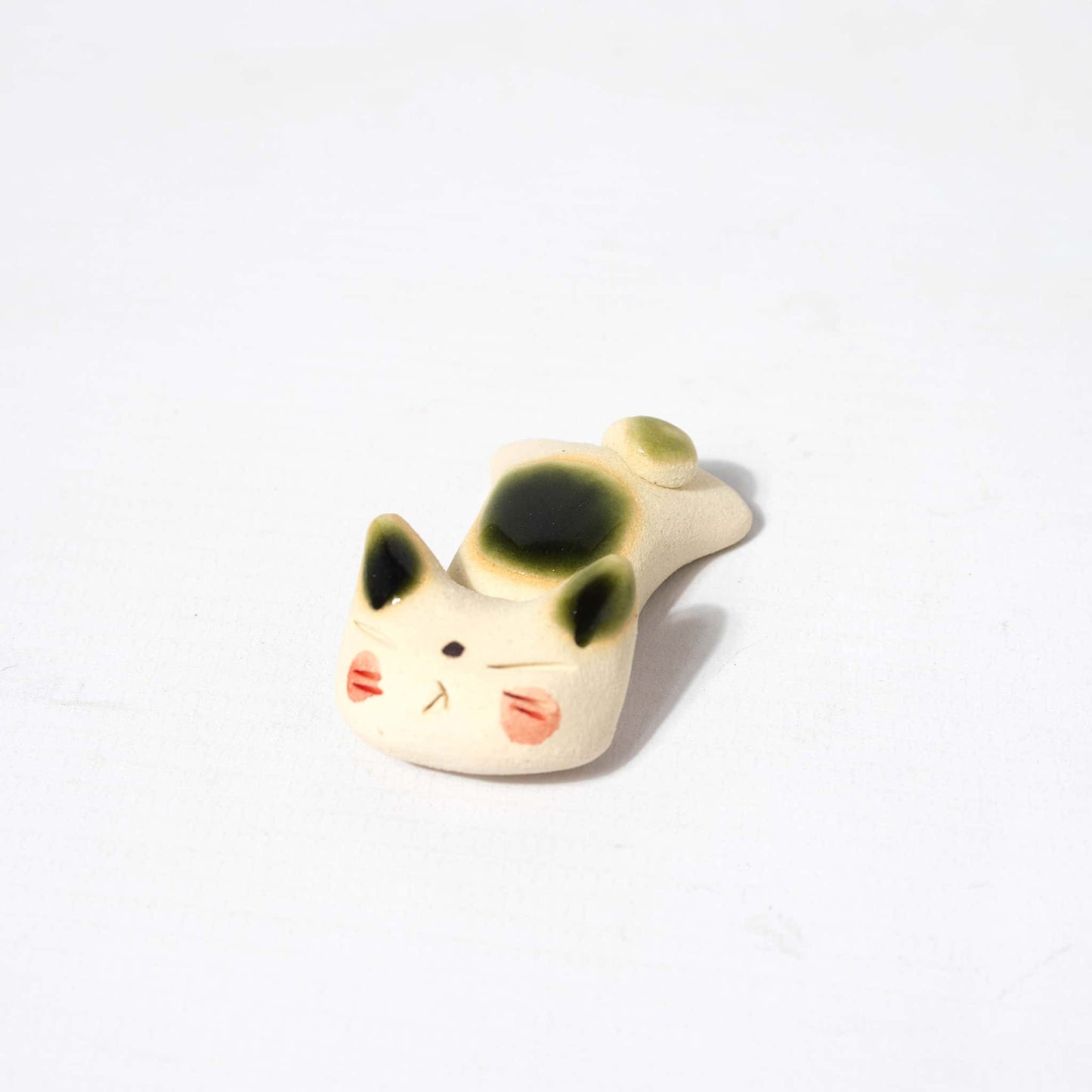 Chopstick Holder - Sleeping Cat Green