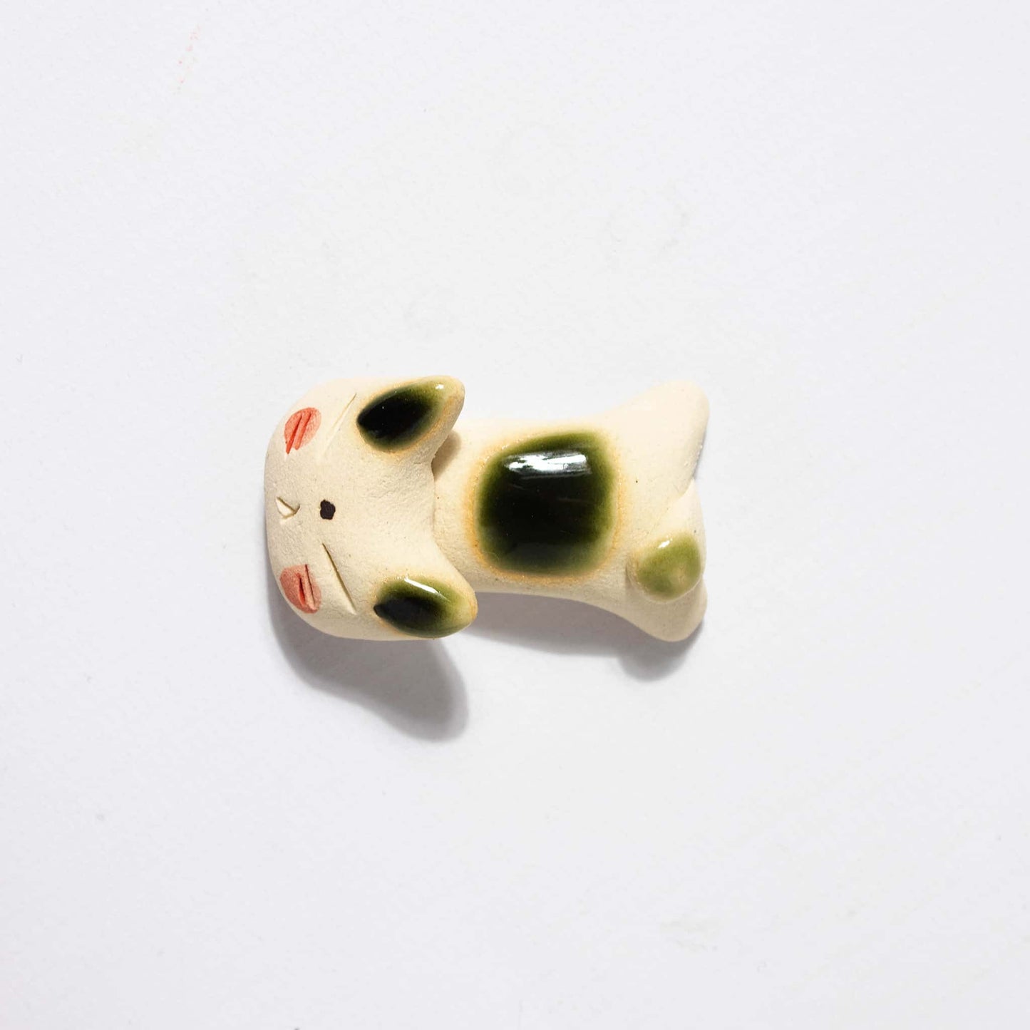 Chopstick Holder - Sleeping Cat Green