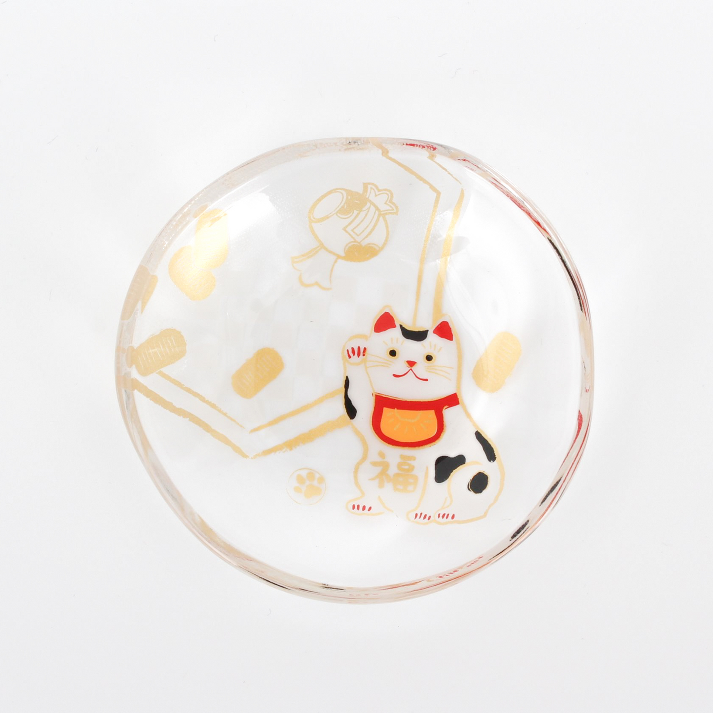 Glass Small Plate - Beckoning Cat
