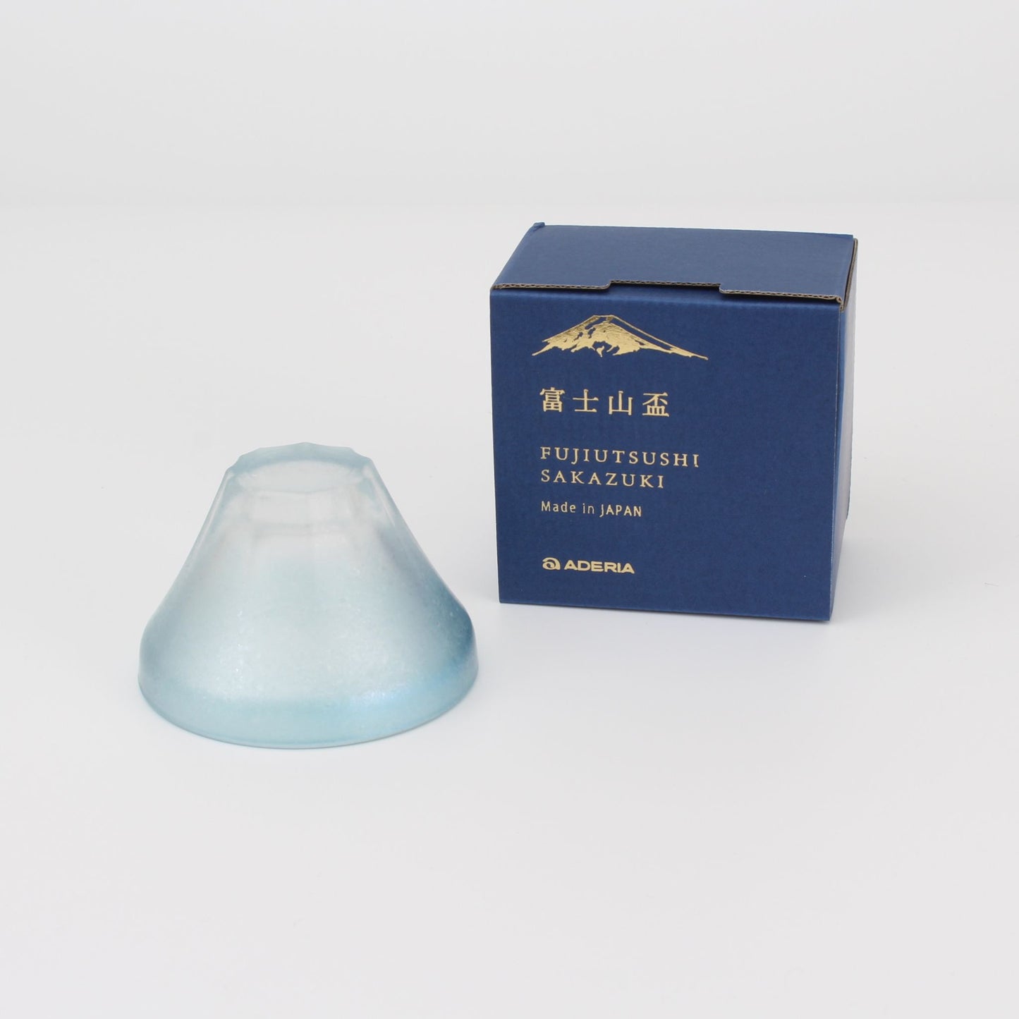 Mt Fuji Reflected Glass Sake Cup Blue