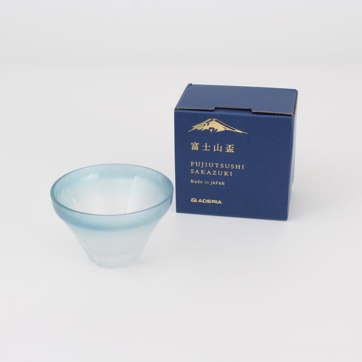 Mt Fuji Reflected Glass Sake Cup Blue