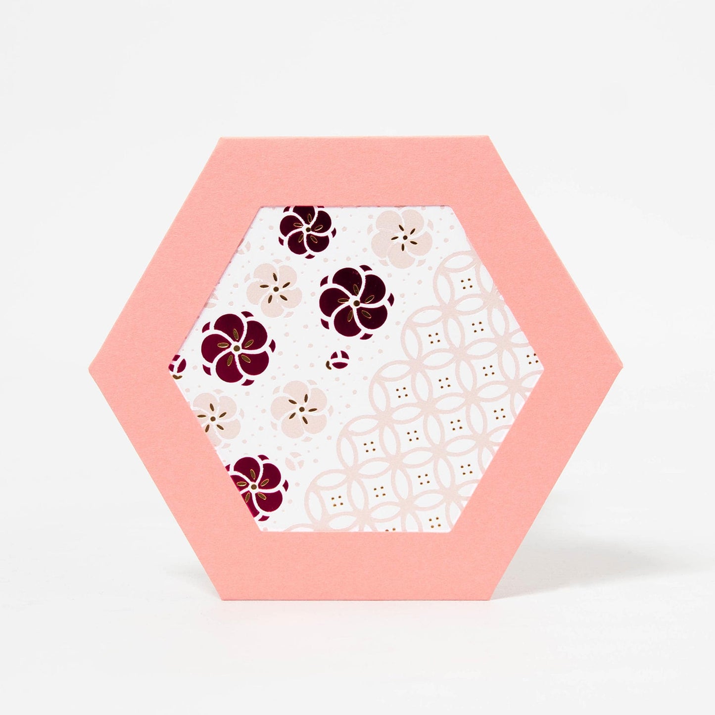 ROKKAKU Hexagonal Greeting Card - Ume Plum Blossoms