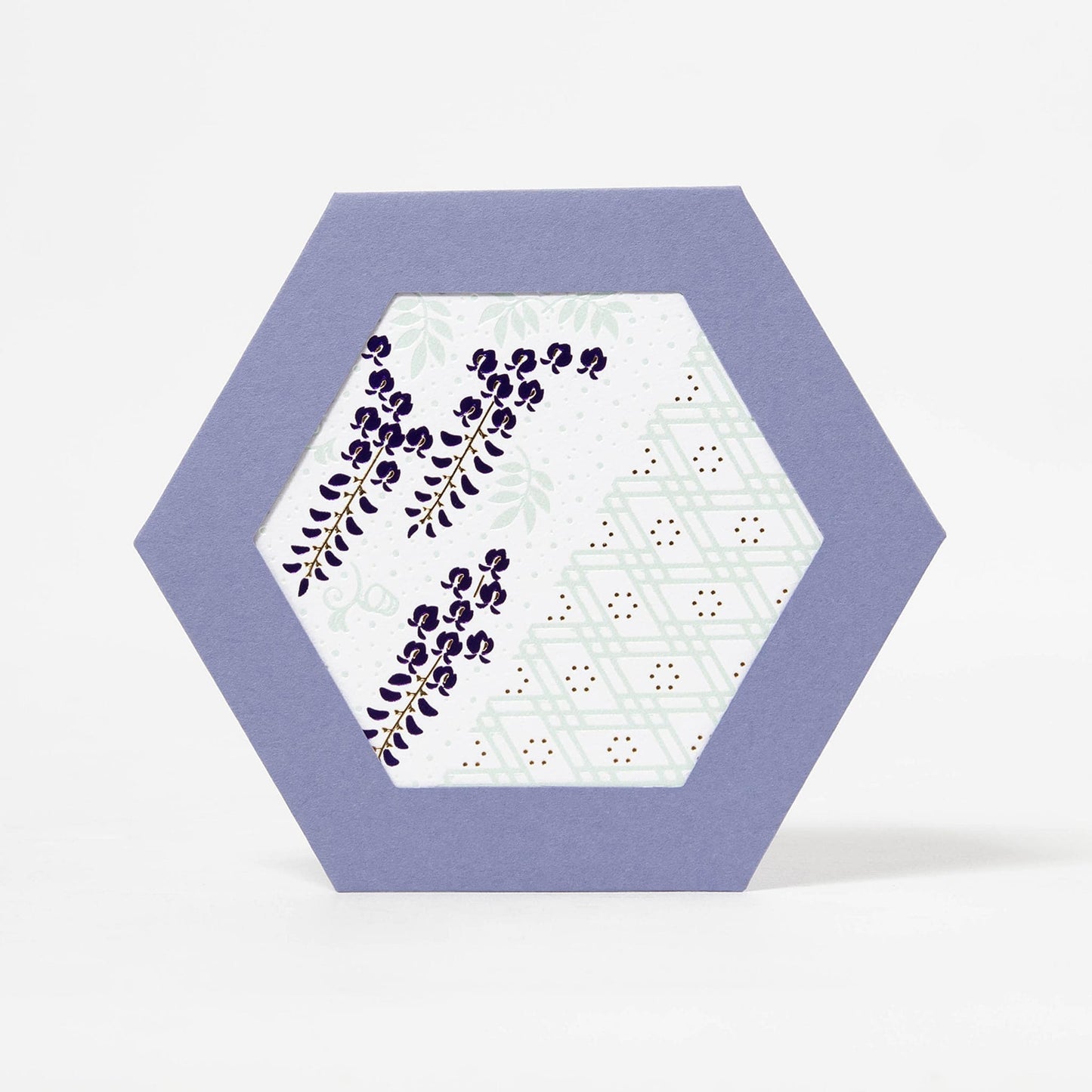 ROKKAKU Hexagonal Greeting Card - Fuji Wisteria