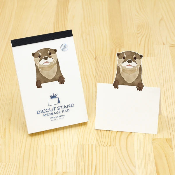 Japanese Die-Cut Pop-Up Memo Pad – Otter | Cute Desk Stationery