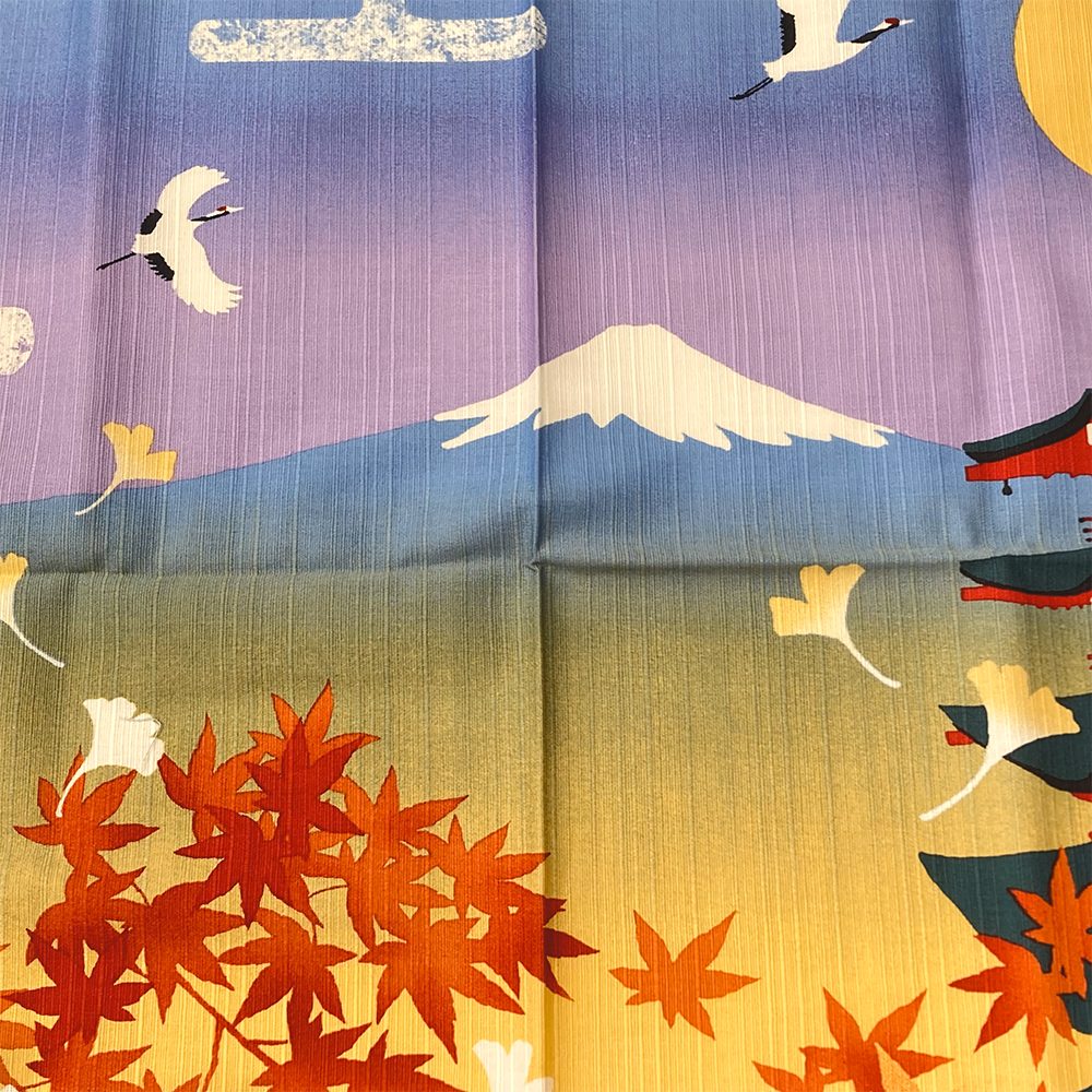 Small Furoshiki - Autumn Leaves & Pagoda
