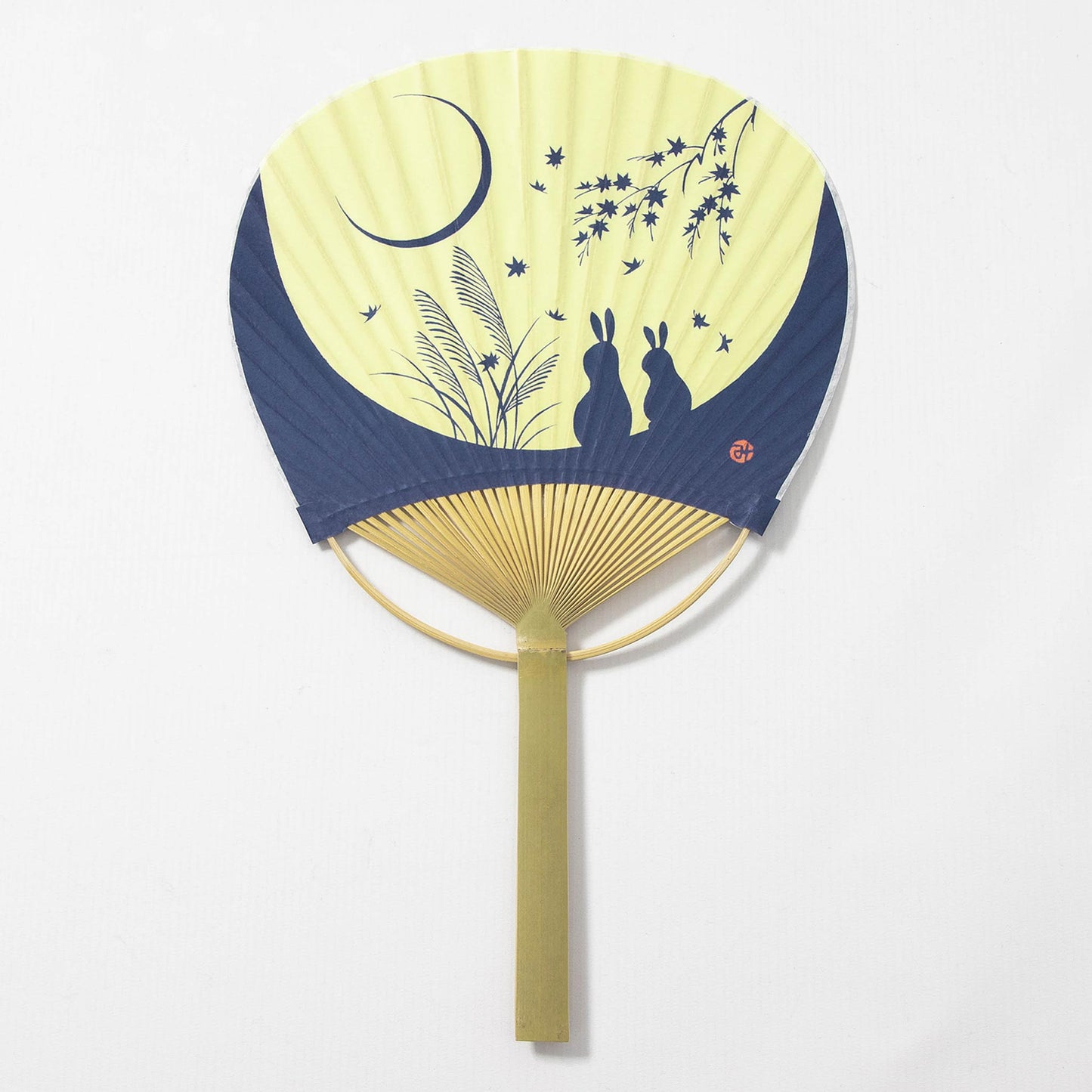 Japanese Uchiwa Fan - Rabbit in the Moon