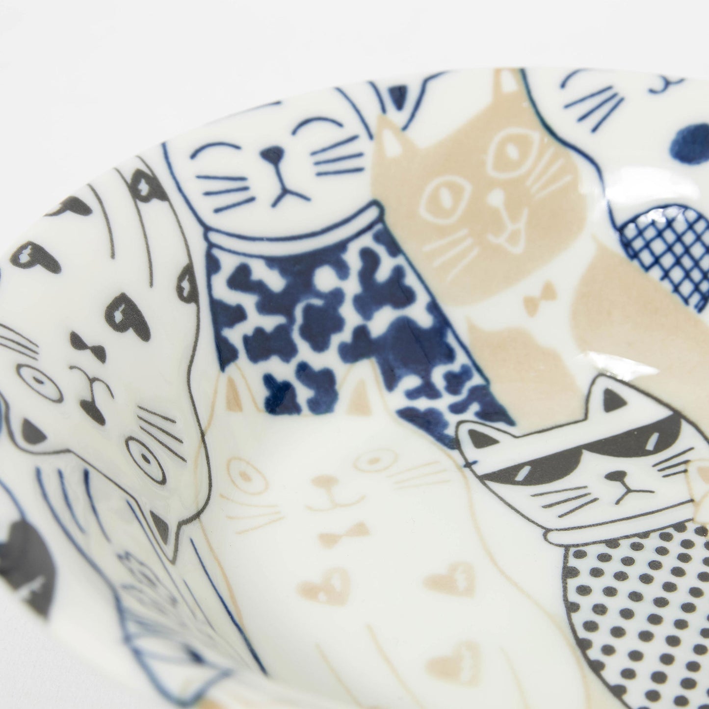 Cereal Bowl Cat Blue 16.5cm