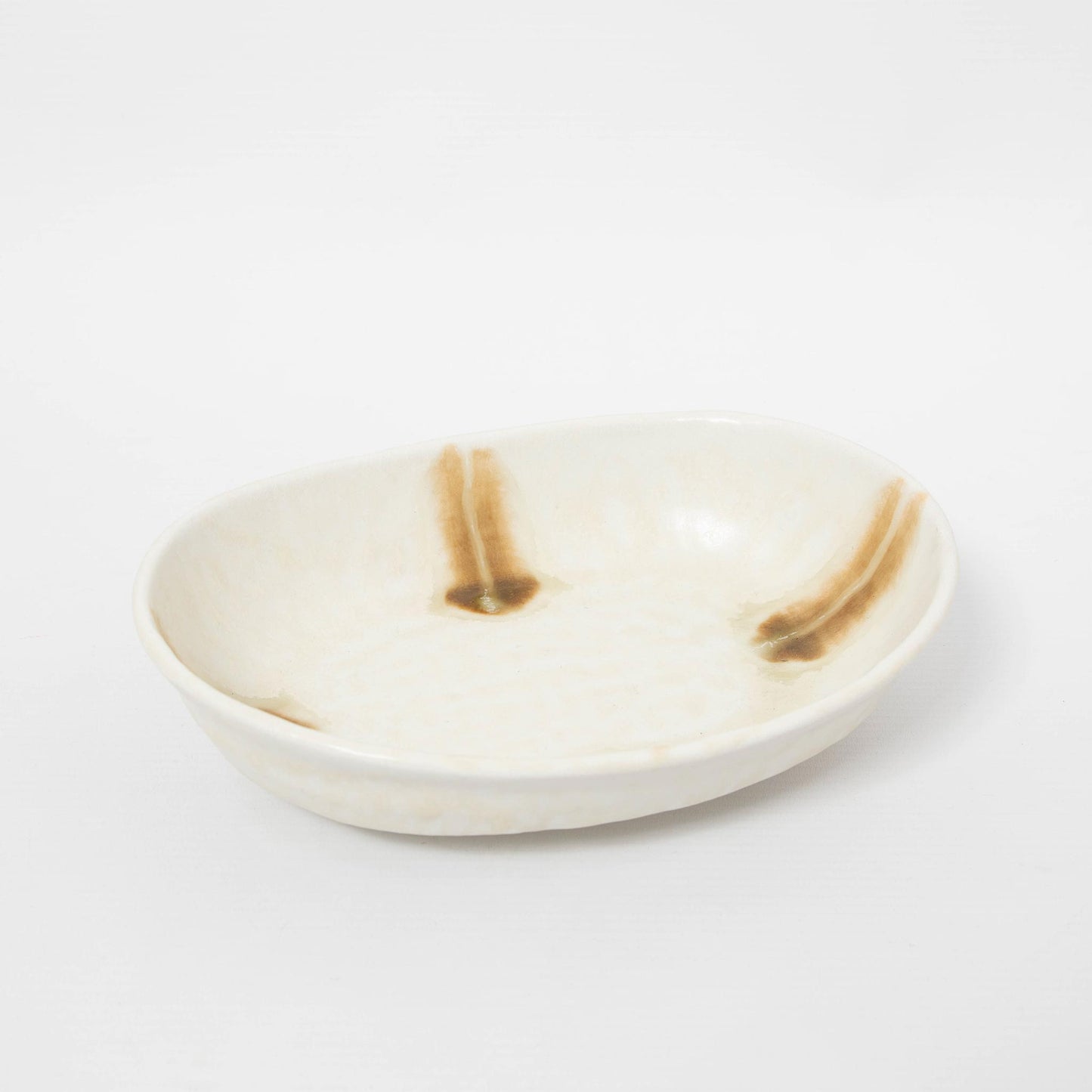 Oval Bowl Amber Tokusa 20.5cm