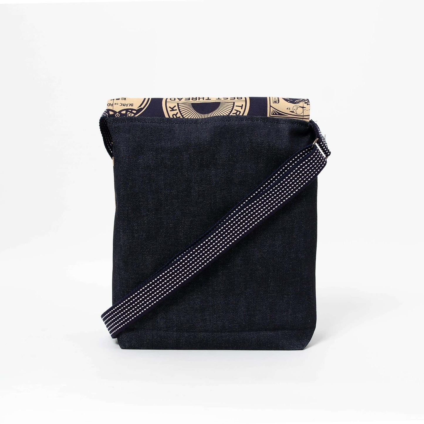 Kurashiki Denim Indigo Shoulder Bag - Japanese Retro Signs
