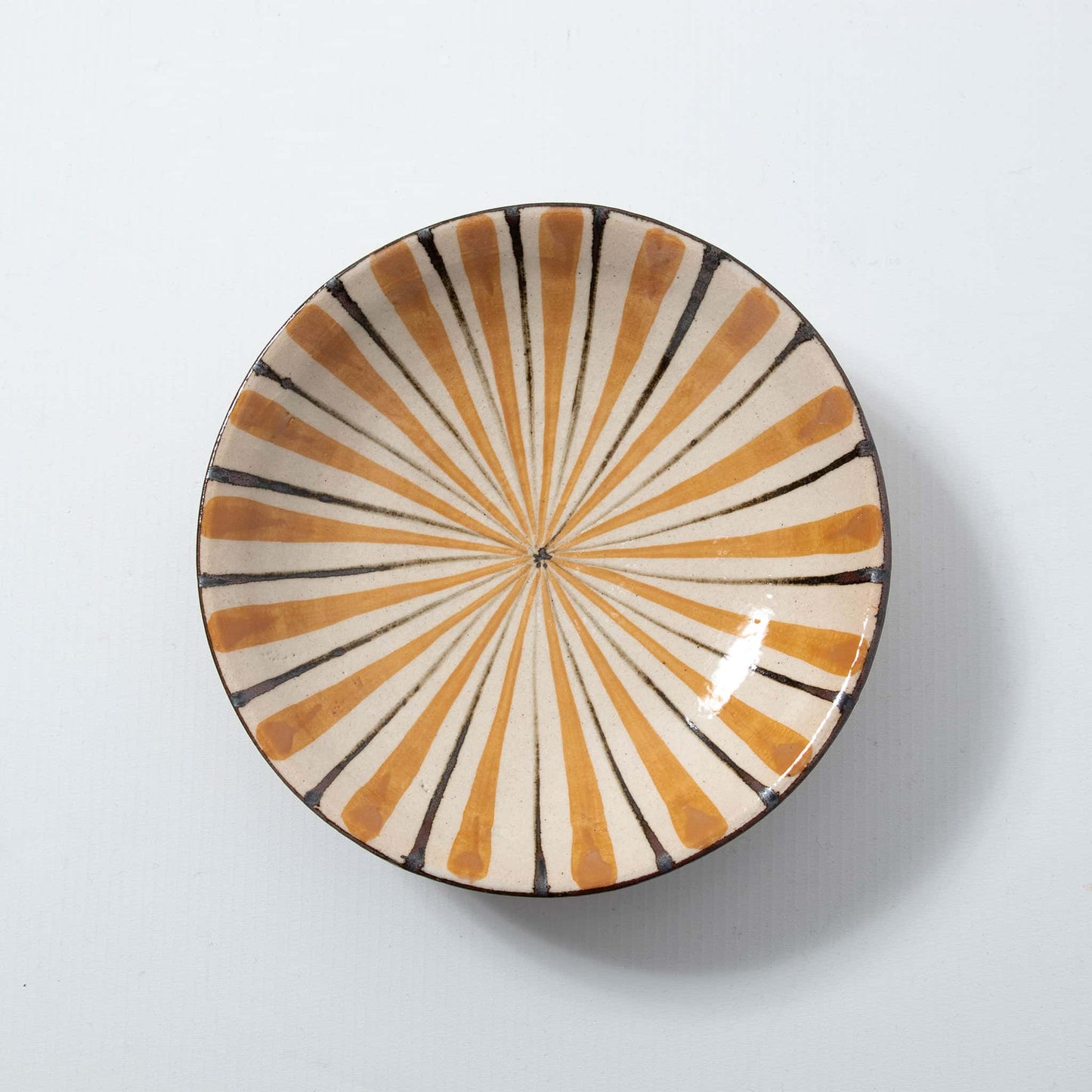 Shallow Bowl Two-Tone Tokusa Orange 18.2cm