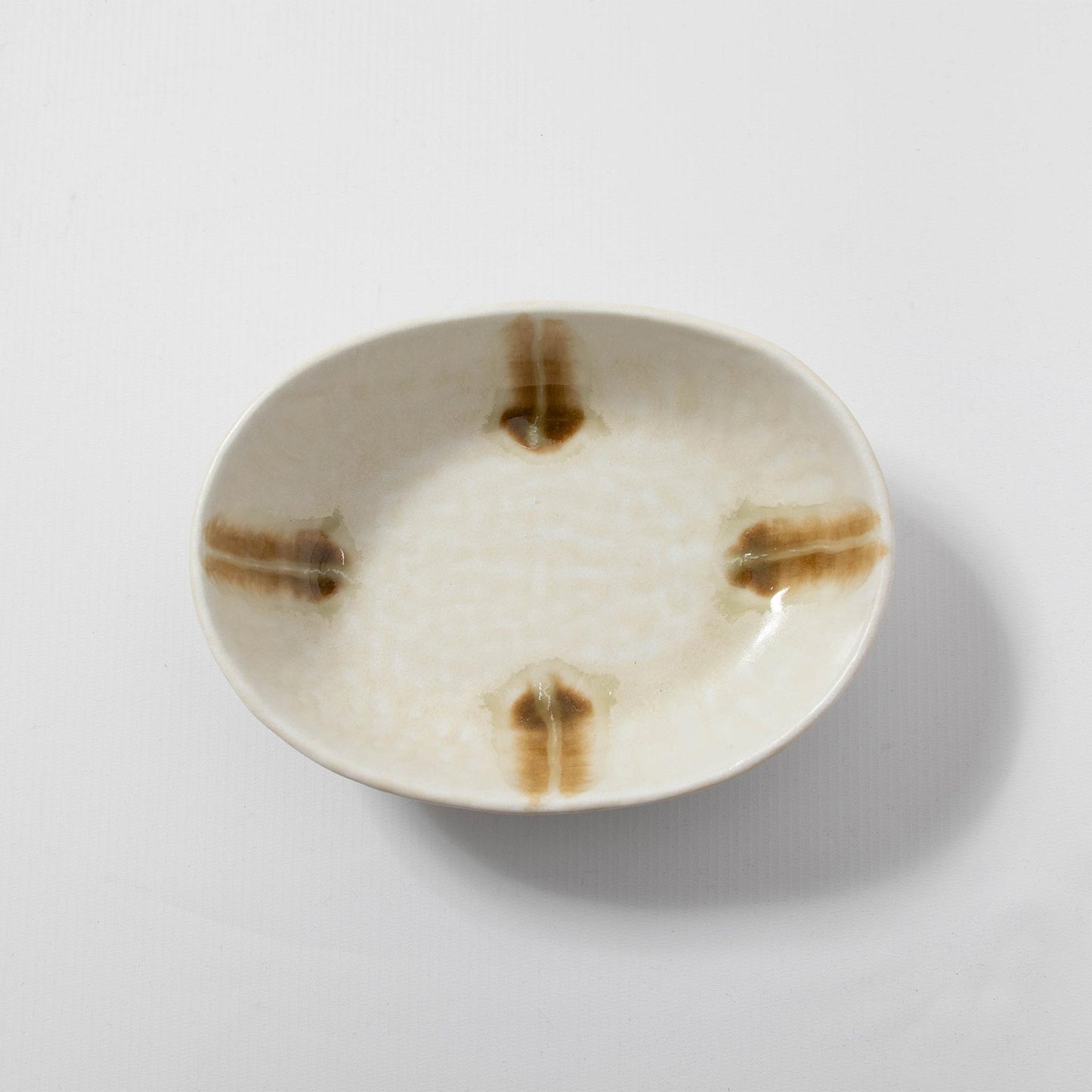 Oval Bowl Amber Tokusa 20.5cm