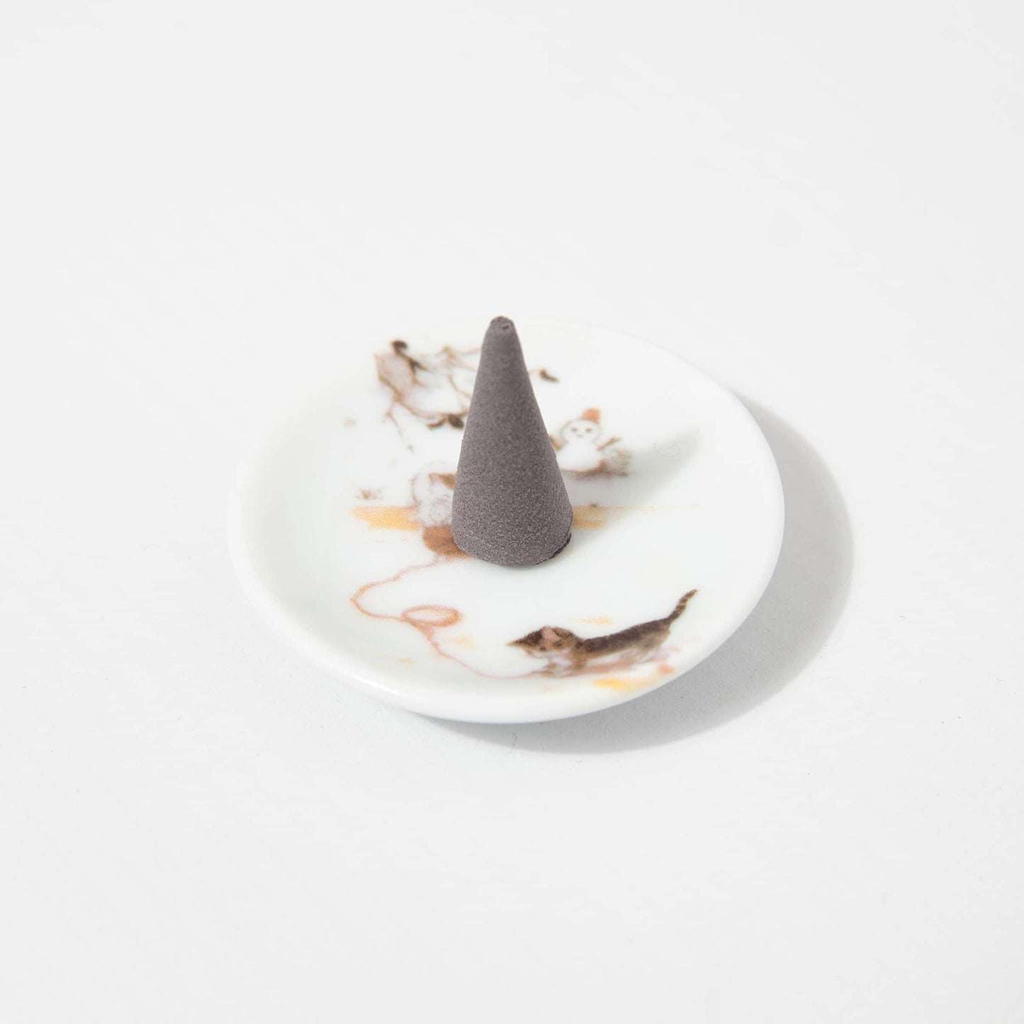Incense Cones with Plate - Relax Cat First Snow