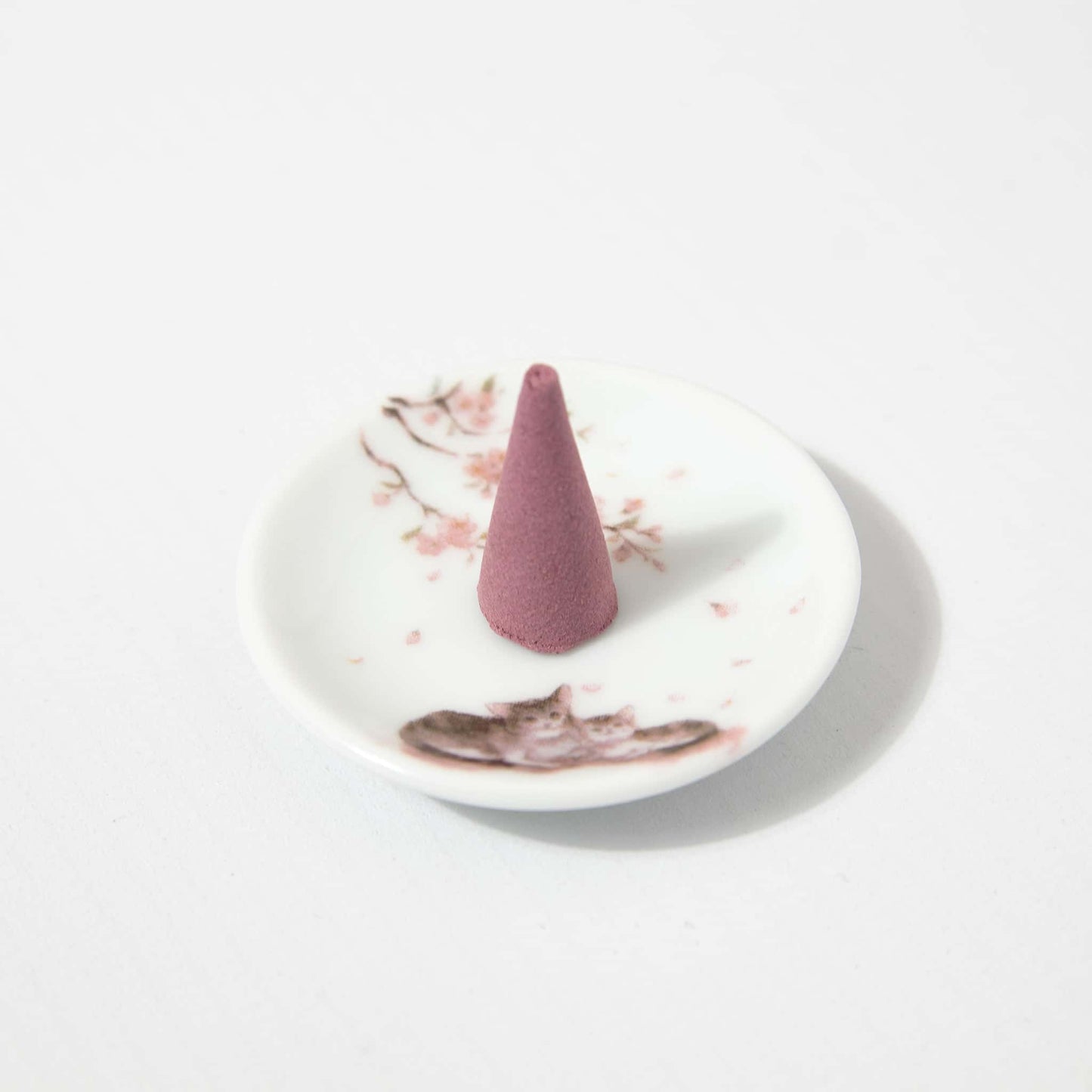 Incense Cones with Plate - Relax Cat Cherry Blossom