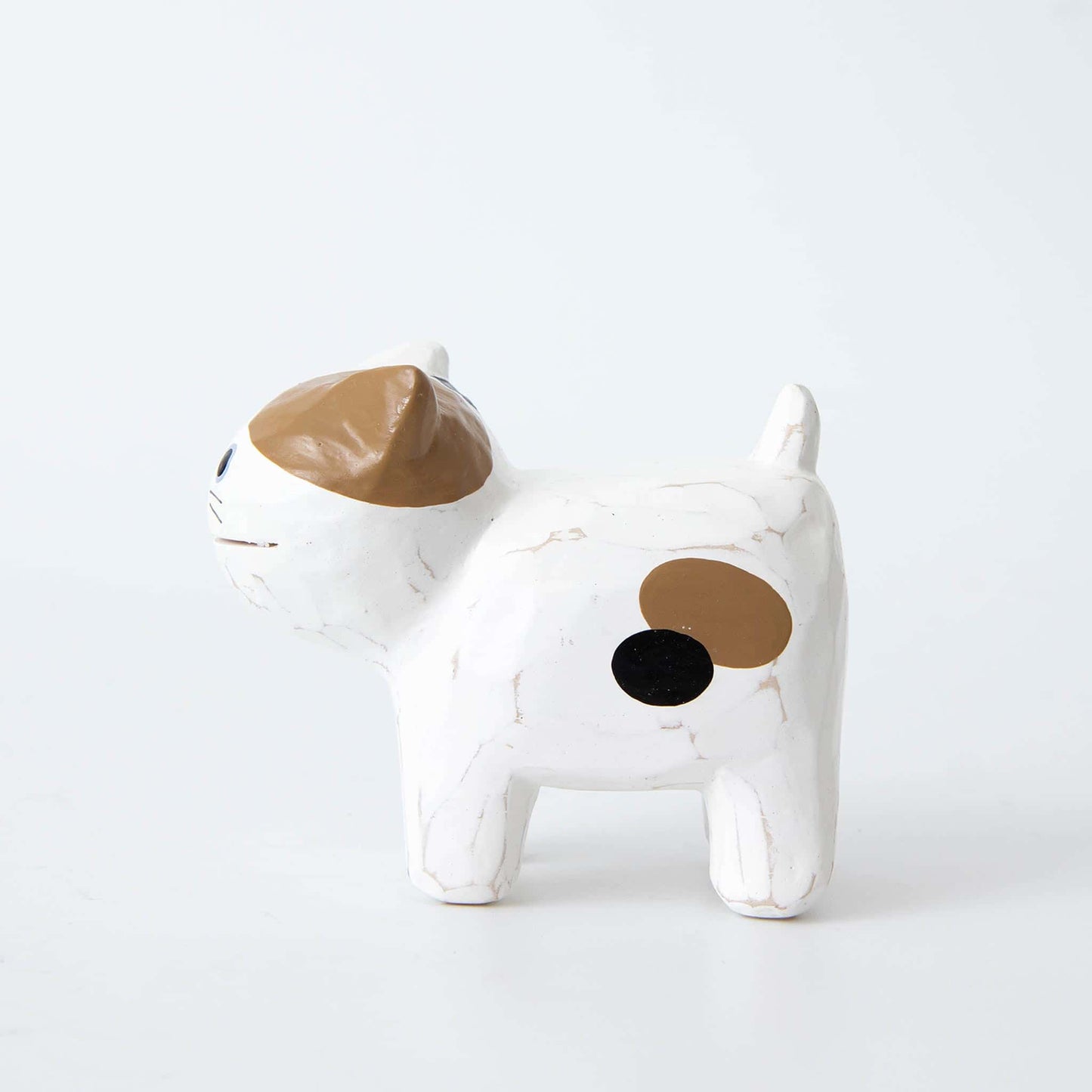 Wooden Animal Card Holder Cat White Brown