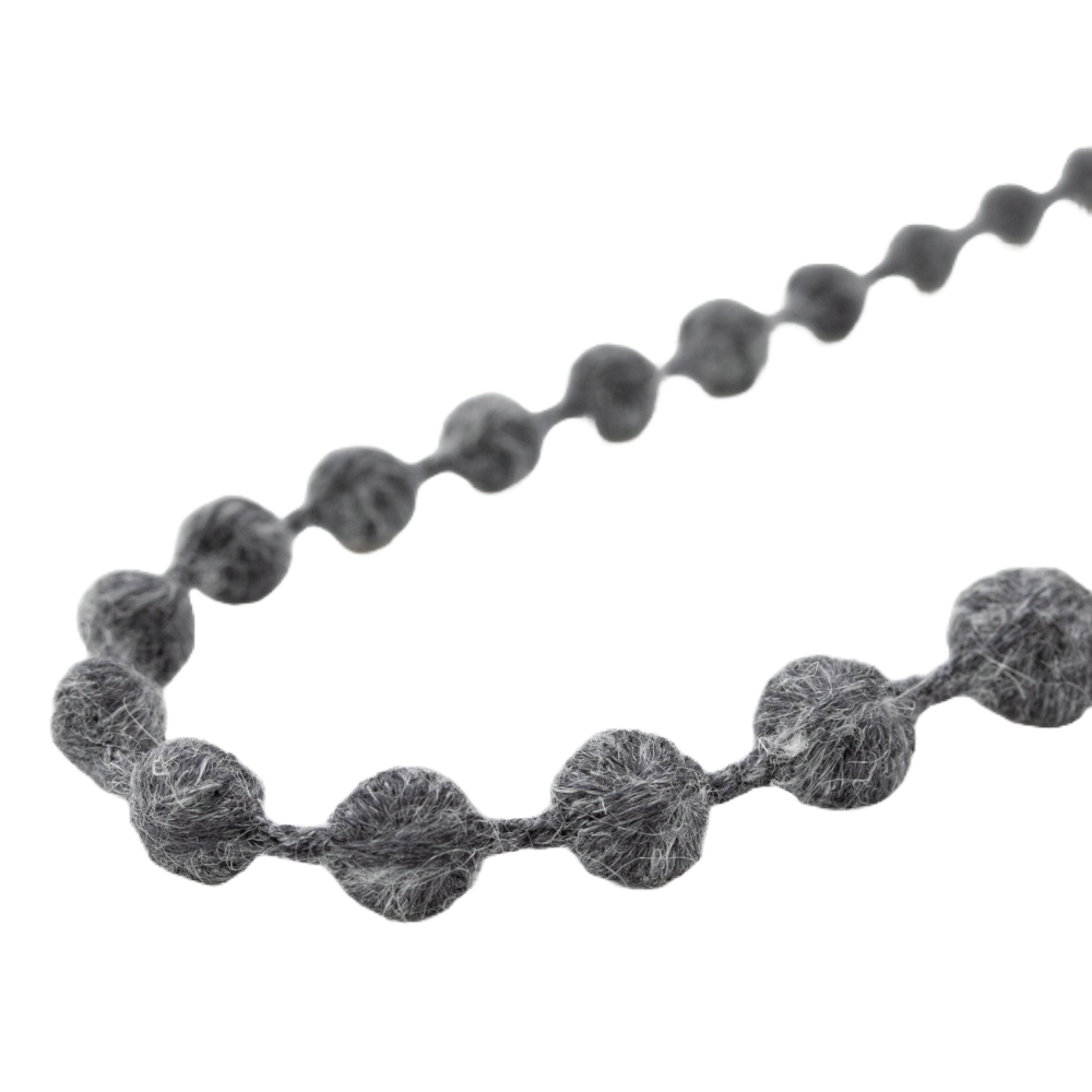 Necklace Sphere Plus 60 Silk/linen - Charcoal