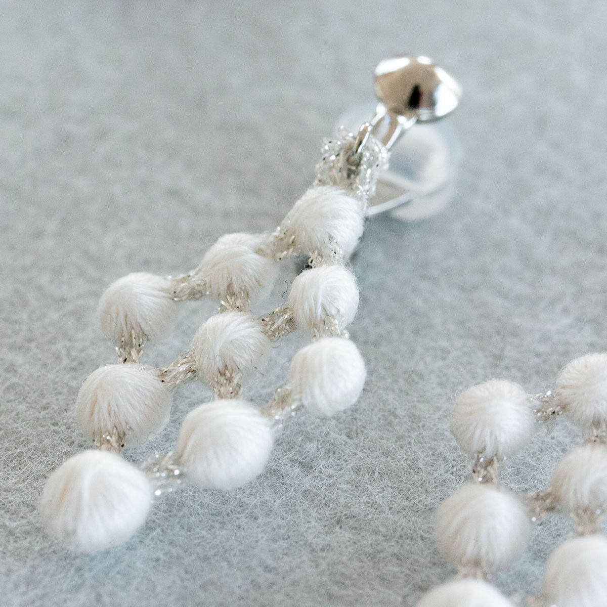 Argyle Earrings - Ivory x Silver