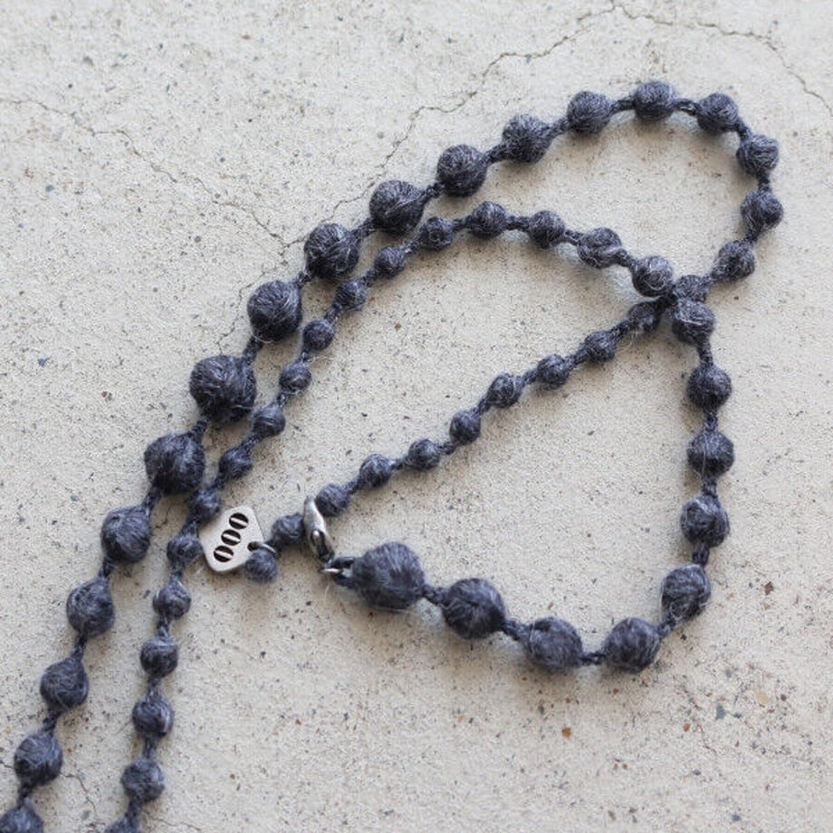 Necklace Sphere Plus 60 Silk/linen - Charcoal