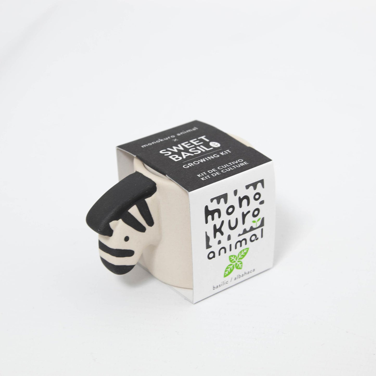 Monokuro Animals Zebra - Sweet Basil Growing Kit