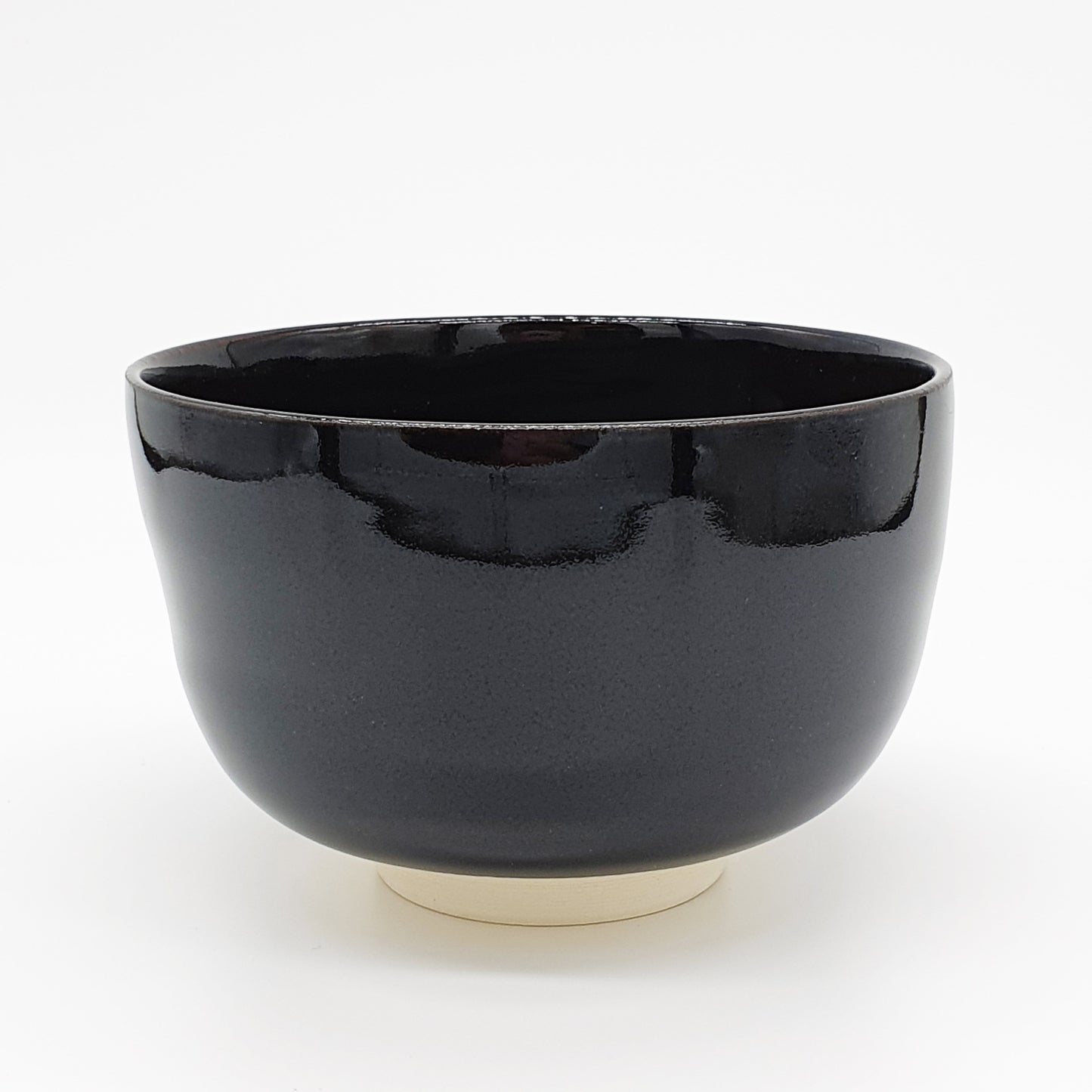 Matcha Bowl - Black Glaze with Whiter Pattern