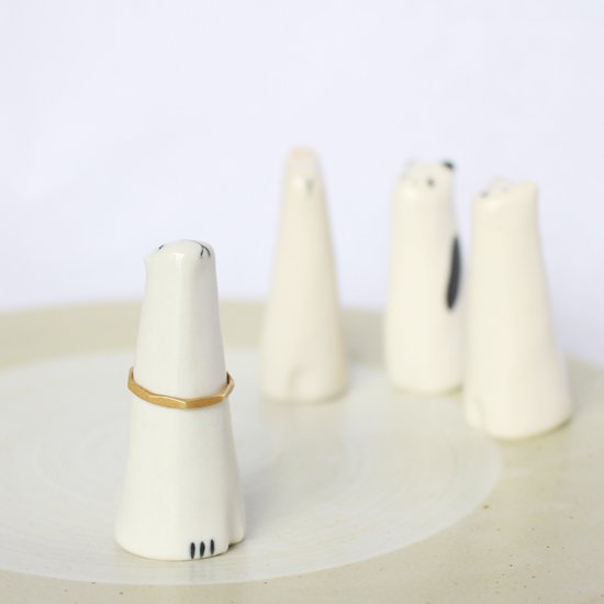 Ring Holder - Bear White