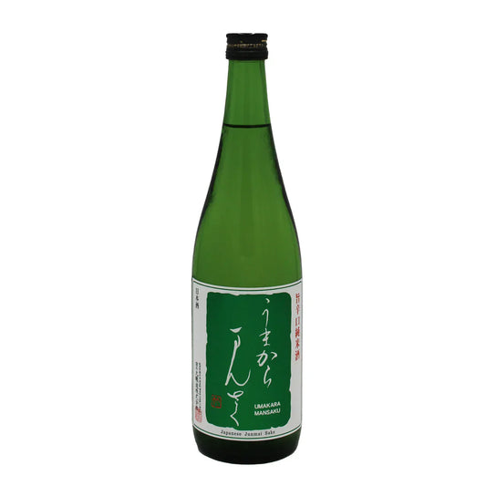 Mansaku No Hana Tokubetsu Junmai Umakara sake bottle