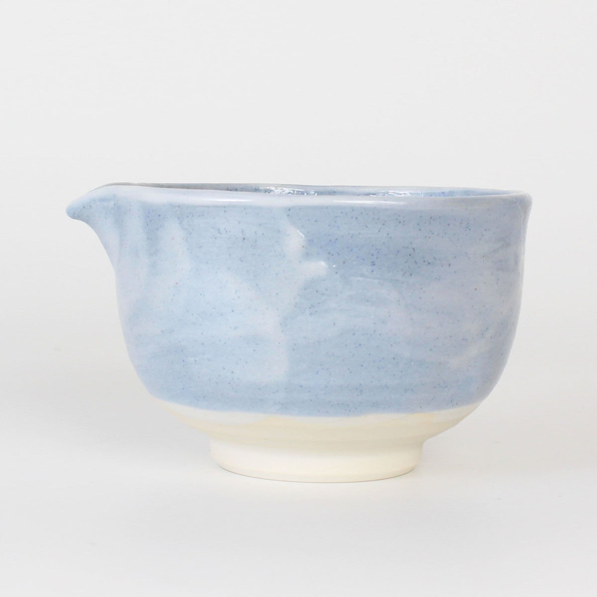 Matcha Latte Bowl with Pouring Spout | Blue Shino | Mino Ware | Made in Japan