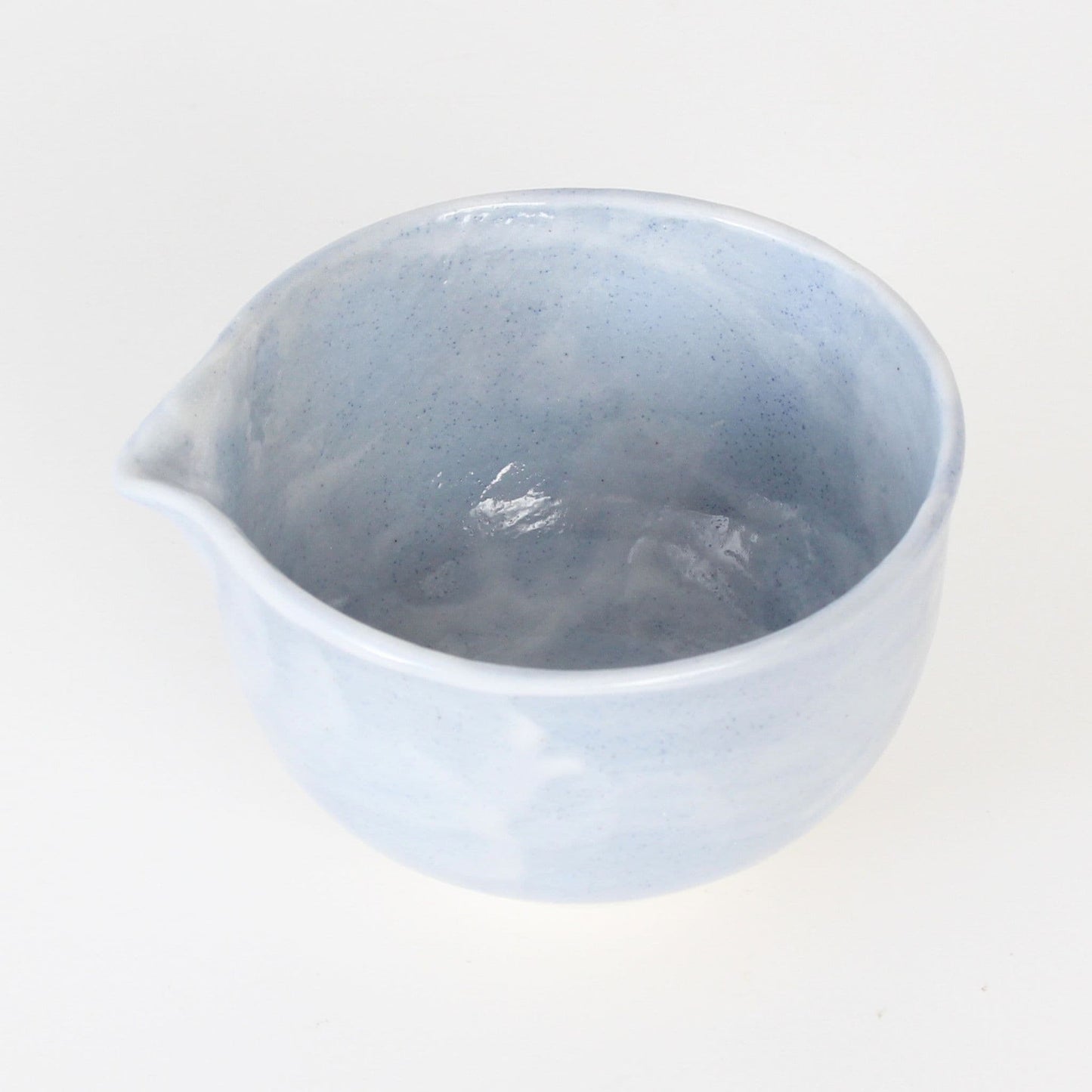 Matcha Latte Bowl with Pouring Spout | Blue Shino | Mino Ware | Made in Japan
