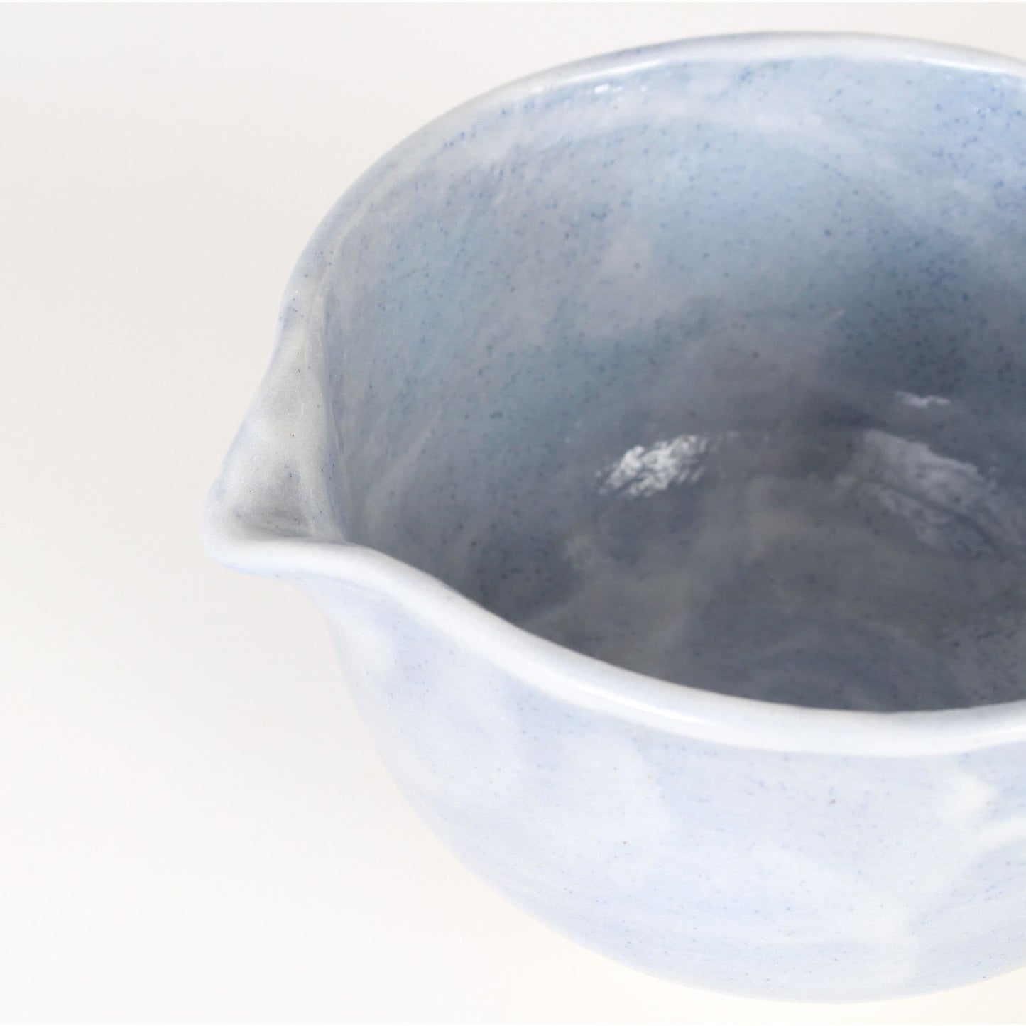 Matcha Latte Bowl with Pouring Spout | Blue Shino | Mino Ware | Made in Japan
