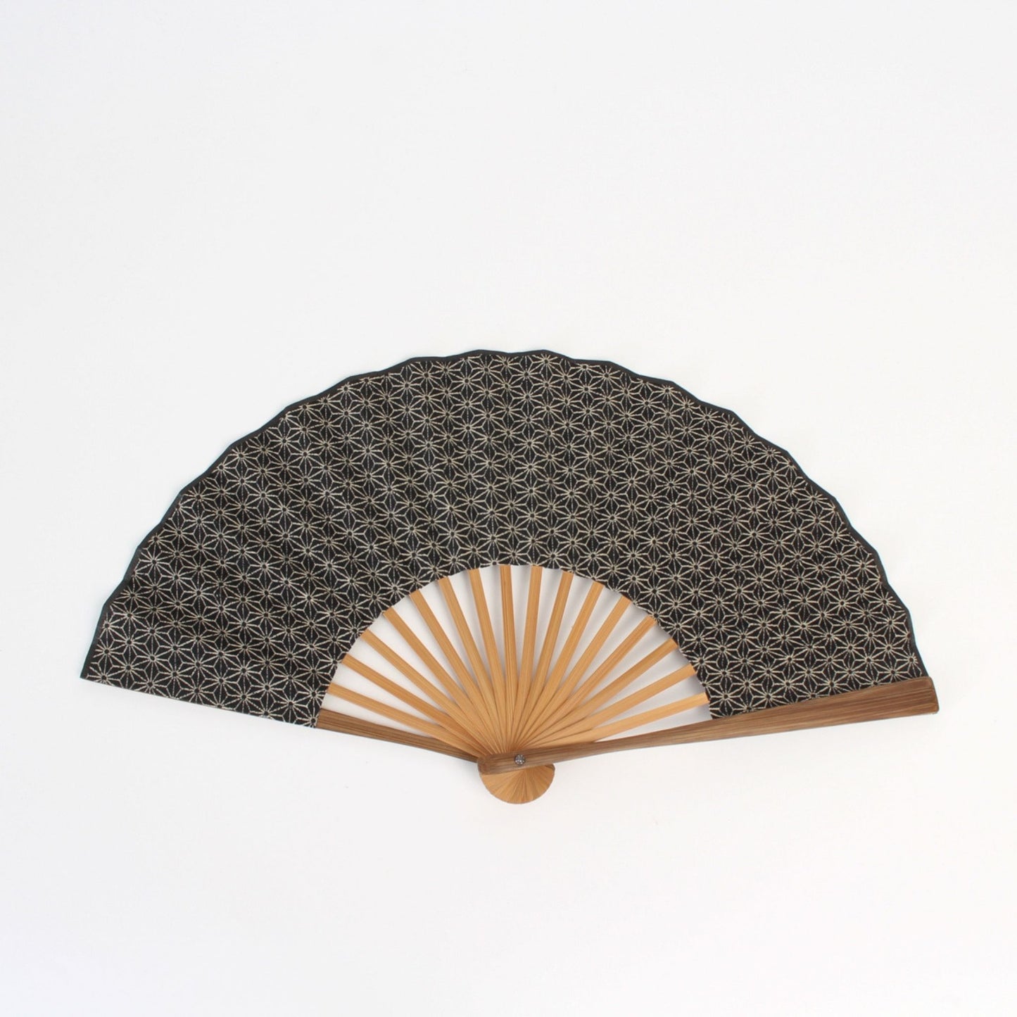 Folding Fan - Hemp Leaf Navy