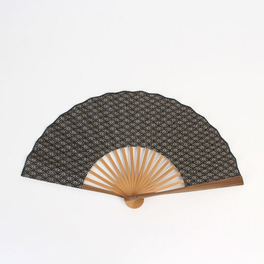 Folding Fan - Hemp Leaf Navy
