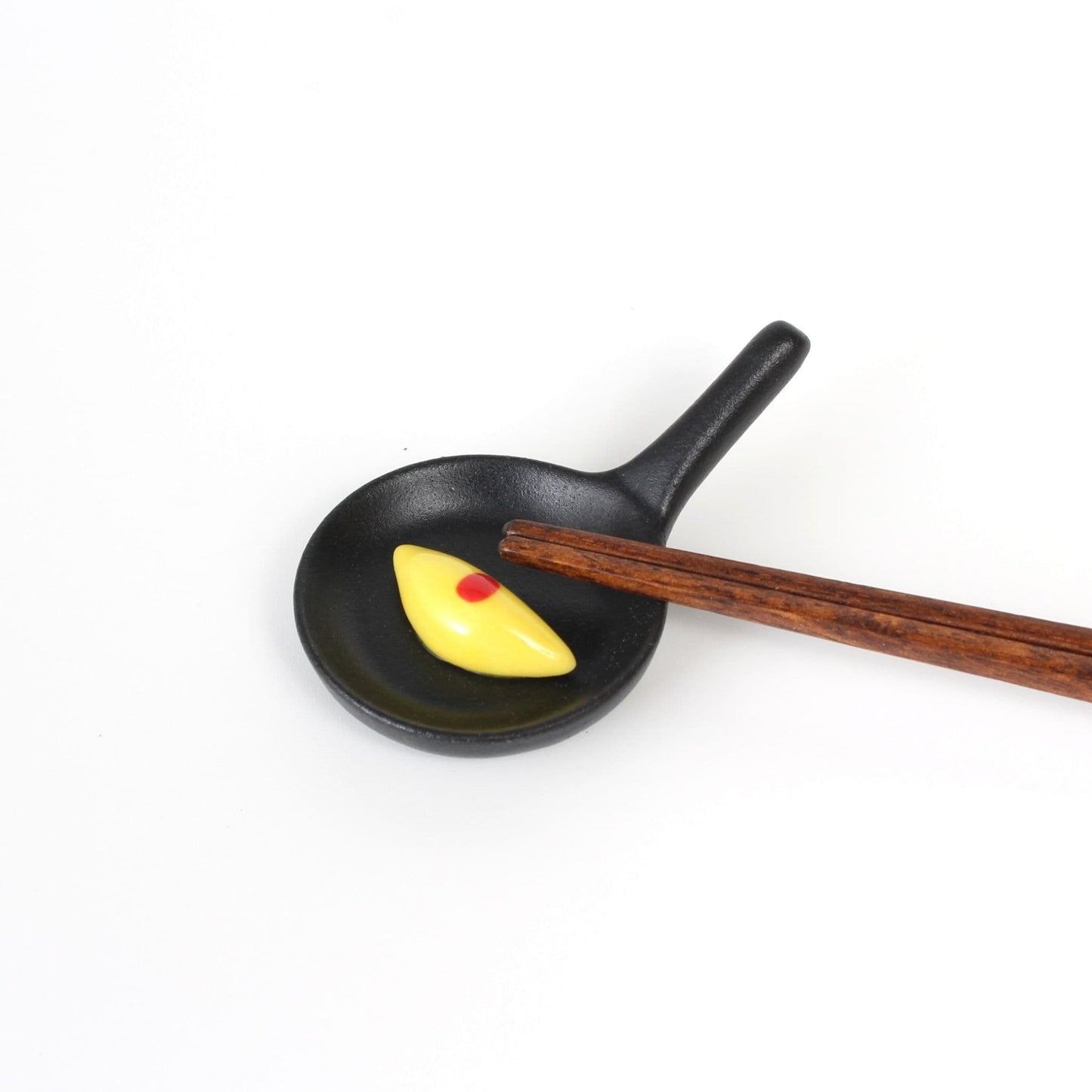 Chopstick Holder Pan & Omelette | Japanese Ceramic Hashioki