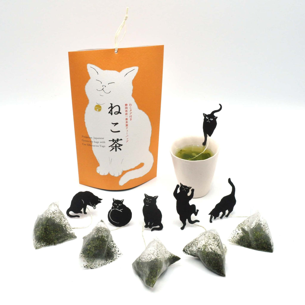 Cat Tea – Japanese Green Tea with 6 Cat-Shaped Tea Tags