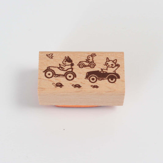 Cat Rubber Stamp | Pedal Car | POTTERING CAT