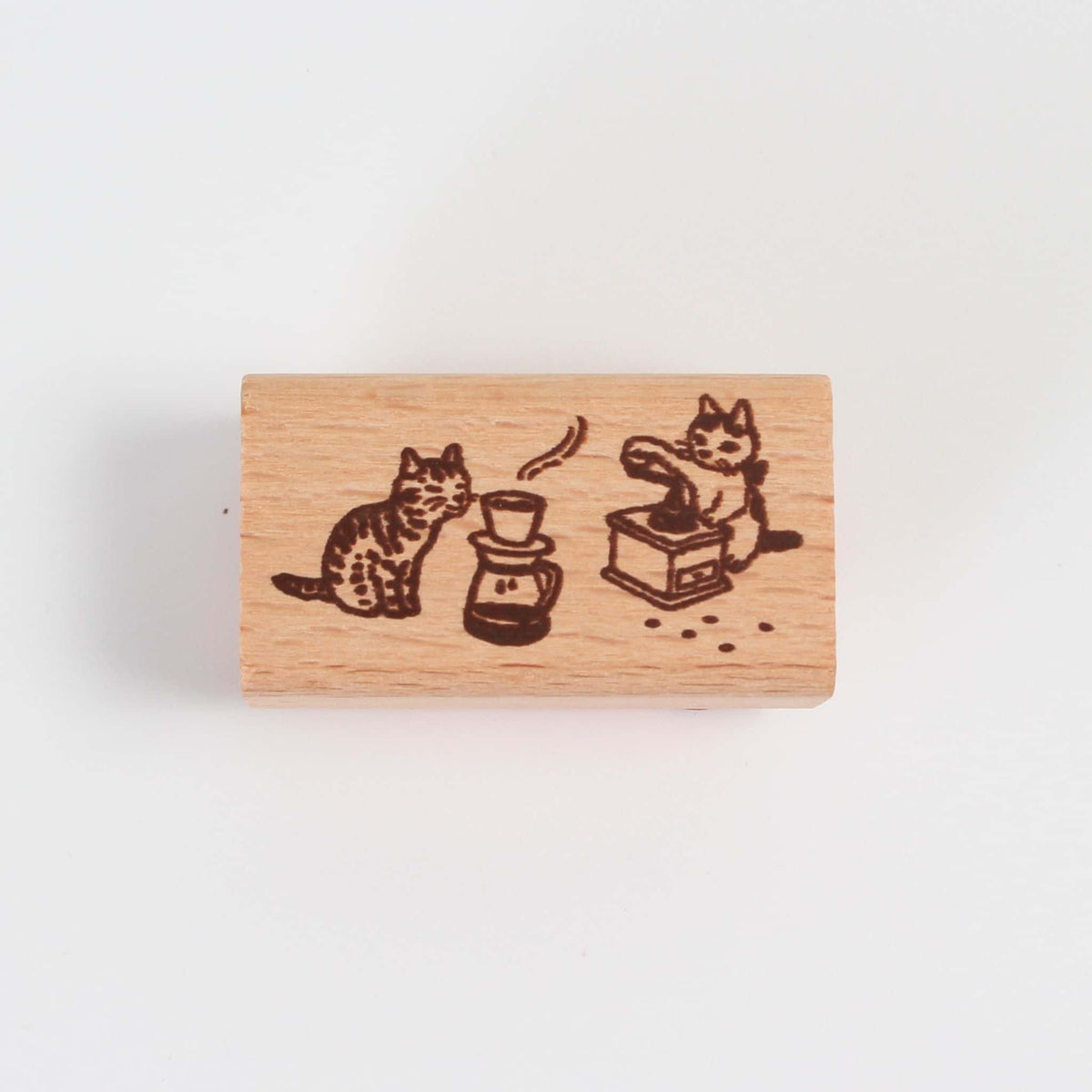 Cat Rubber Stamp | Coffee | POTTERING CAT