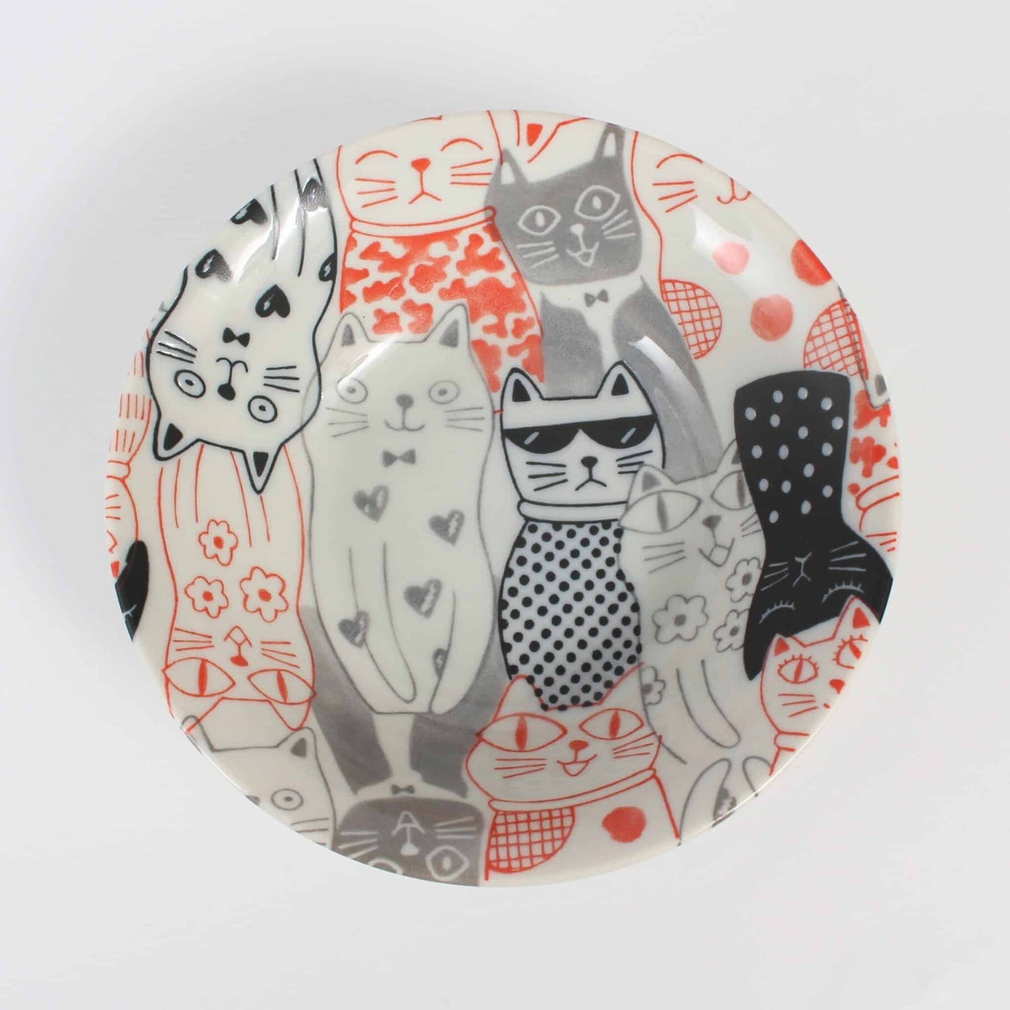 Cereal Bowl Cat Red 16.5cm