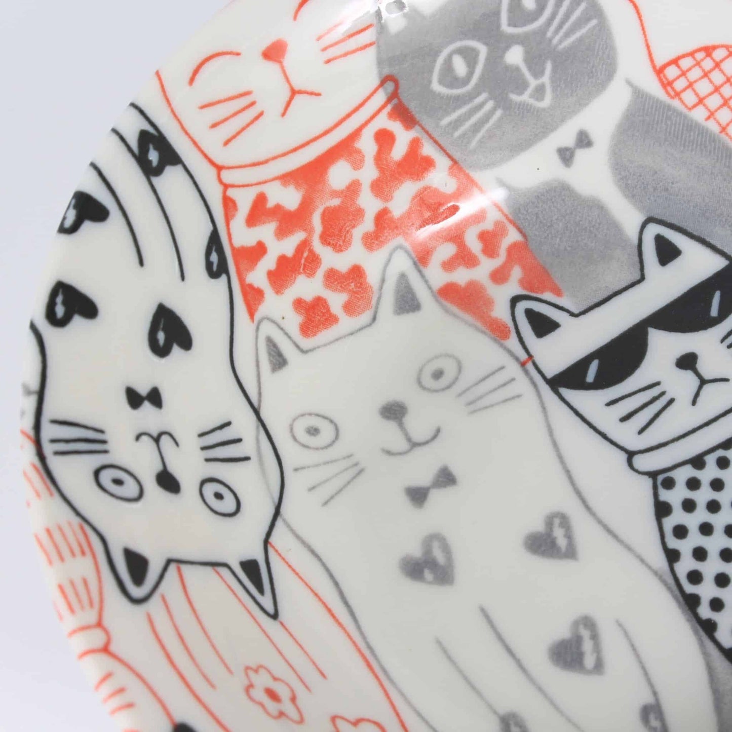 Cereal Bowl Cat Red 16.5cm