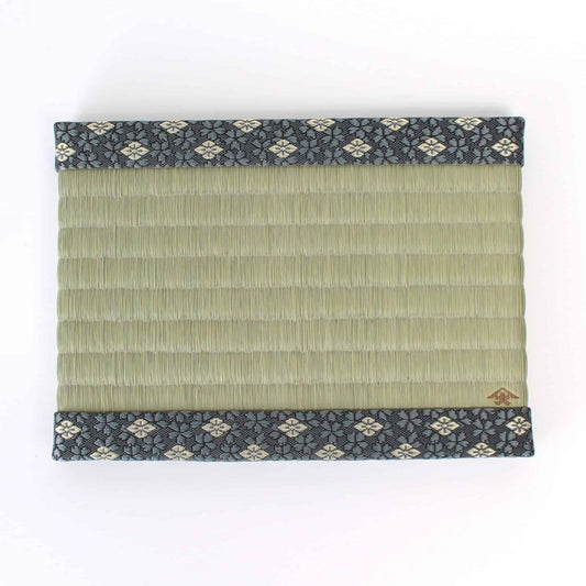 Japanese Tatami Mat Hanabishi Navy | Kiryu Woven Miniature Tatami