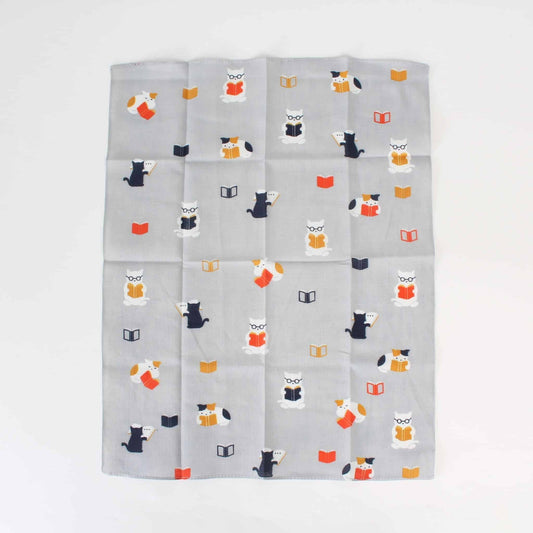 Tenugui Handkerchief | Cat & Book | Made in Japan