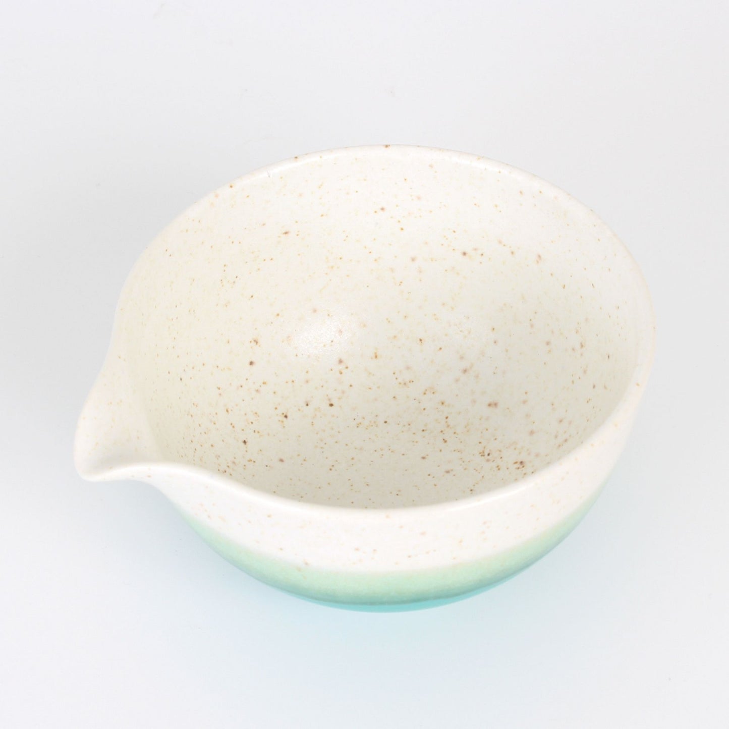 Matcha Latte Bowl - White and Turquoise Blue