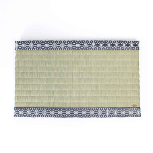 Japanese Tatami Mat Hemp Leaf Navy | Kiryu Woven Miniature Tatami