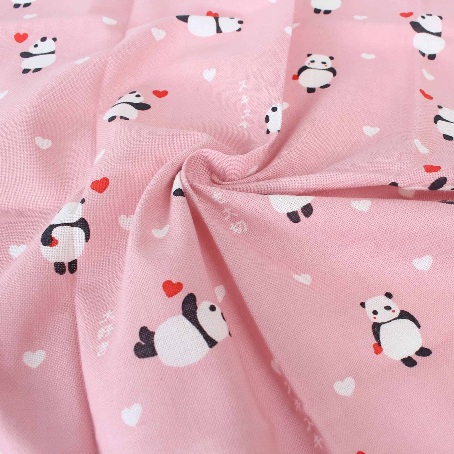 Tenugui Handkerchief | Panda's I Love You | Pink | Made in Japan