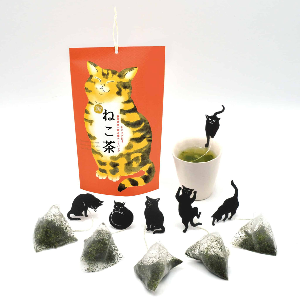 Tabby Cat Tea – Japanese Green Tea with Cat-Shaped Tags